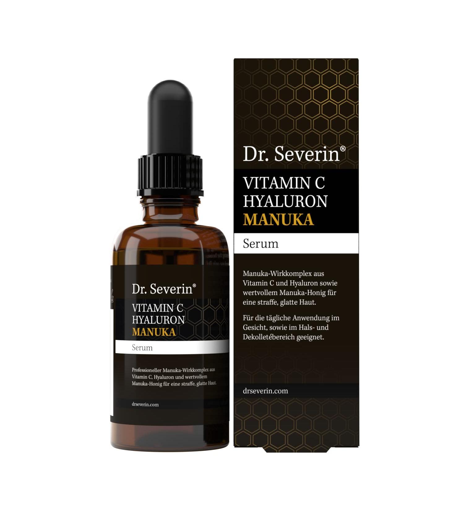 Dr AS Severin Dr Severin Manuka vitamin C hyaluron serum I with Manuka from New Zealand I antiwrinkle boost I high skin tolerance I day and night care for all skin types I Brightening effect I 50 ml - Buy Online on GoSupps.com