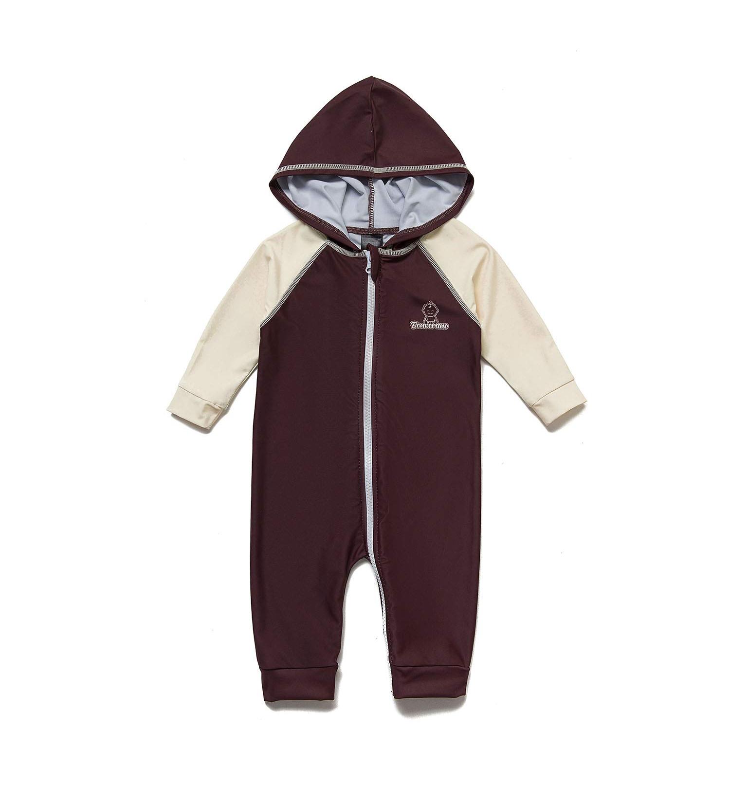 Bonverano Baby Boys Swimsuit | UPF 50+ Sun Protection | Full-Zip Hoodie | 3-6 Months Brown - Buy Online on GoSupps.com