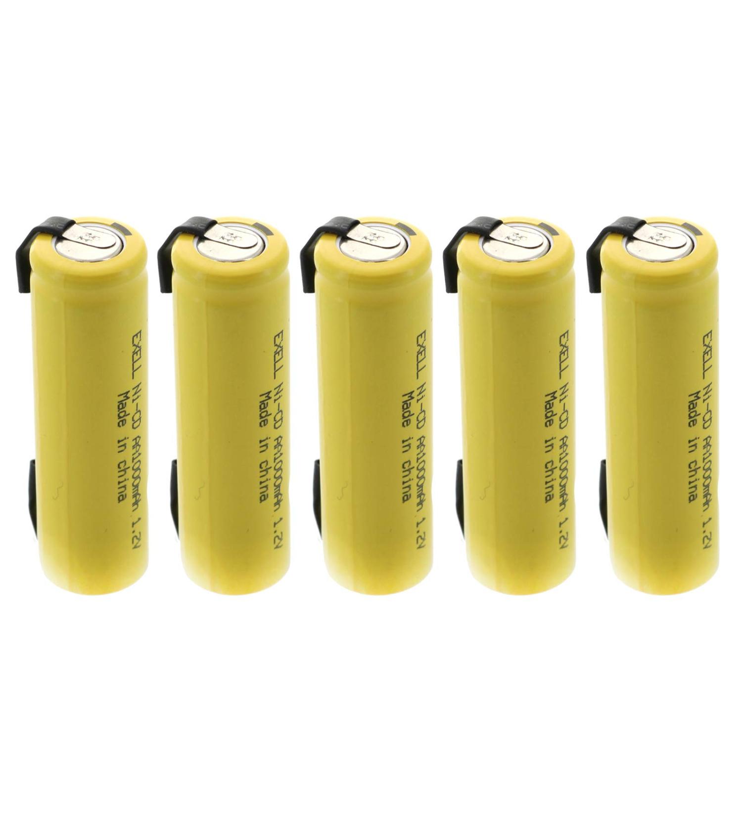 Buy Exell Battery 5-Pack 1.2V 1000mAh AA NiCD Rechargeable - Compatible with Telecom UPS Smart Grid & More - International Shipping Available - Buy Online on GoSupps.com