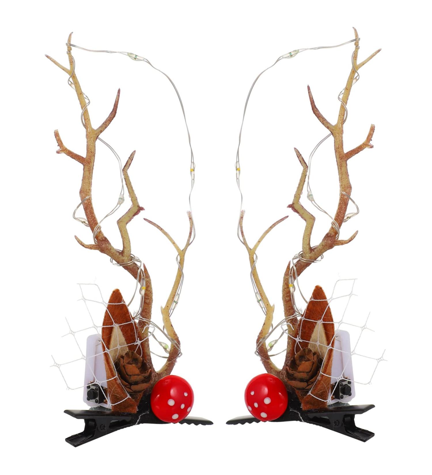 minkissy 3 Pairs Luminous Antler Hair Clip Reindeer Horns Hairpin Glowing Antlers Barrette Christmas Hair Accessories Costumes Xmas Deer Antler Hair Barrettes Cute Christmas Hairpins Girl - Buy Online on GoSupps.com