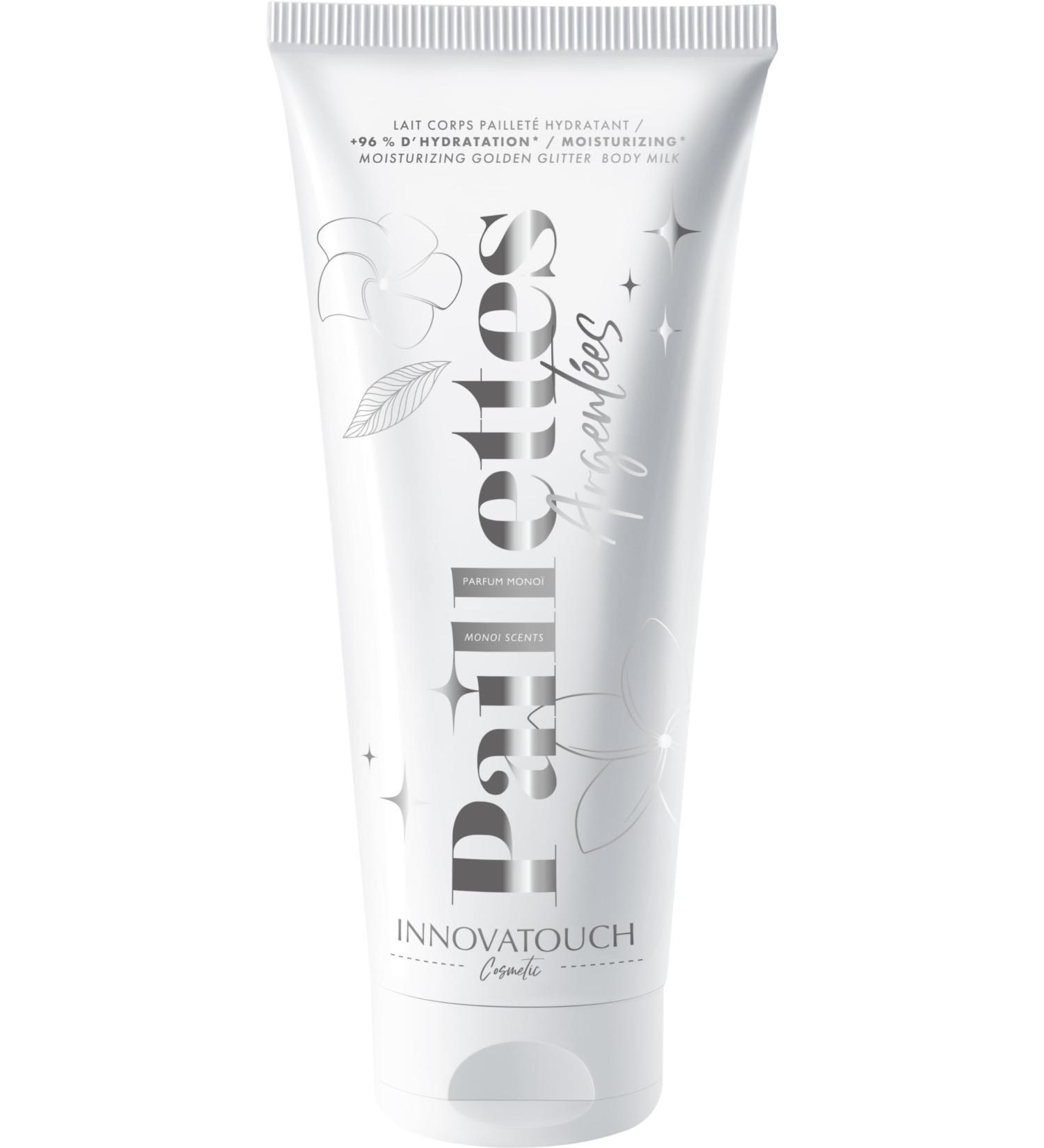 Innovatouch Innovatouch Cosmetic Glitter Body Lotion 200 ml - Moisturises and Enhances the Body - Monoi Fragrance - Silver Glitter
