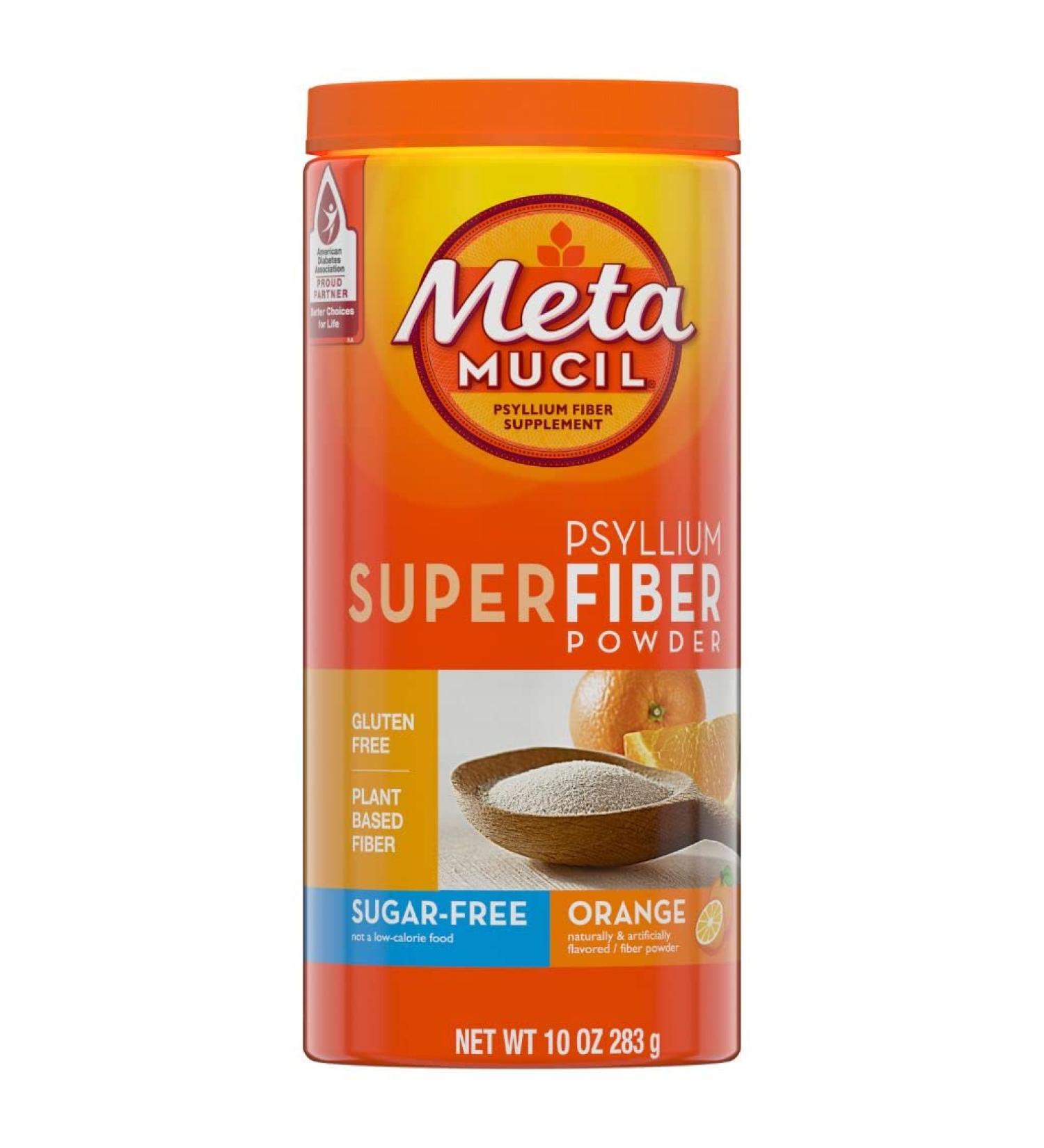 Metamucil Sugar-Free Super Fiber Powder Orange 10 oz - Boost Digestive Health - Buy Online on GoSupps.com