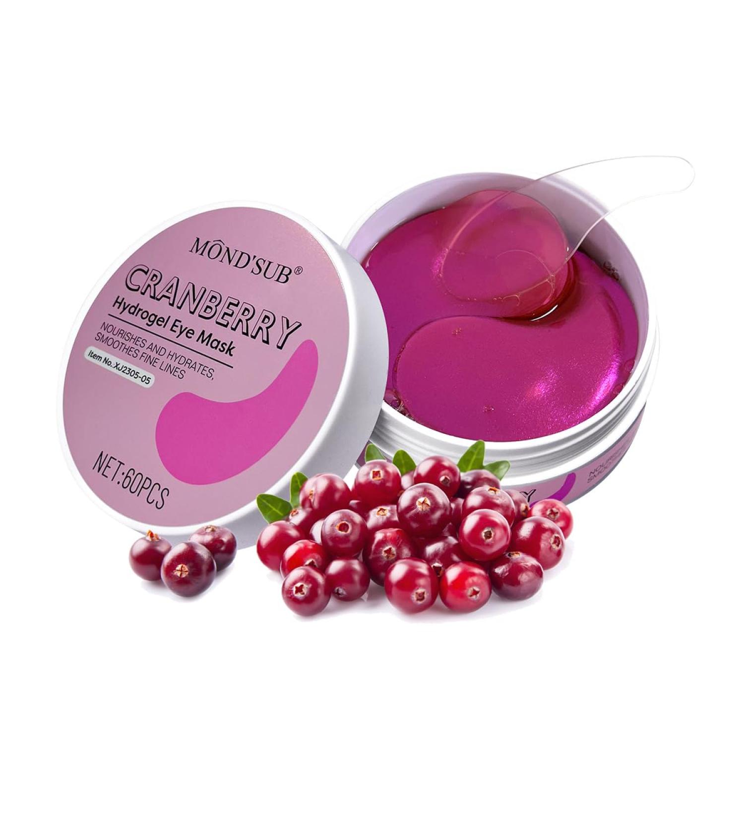AKARY Cranberry Under Eye Patches - 30 Pairs Skin Treatment Mask for Dark Circles Puffiness & Wrinkles | Hydrating Eye Mask with Glycerin Hyaluronic Acid & Collagen - Buy Online on GoSupps.com