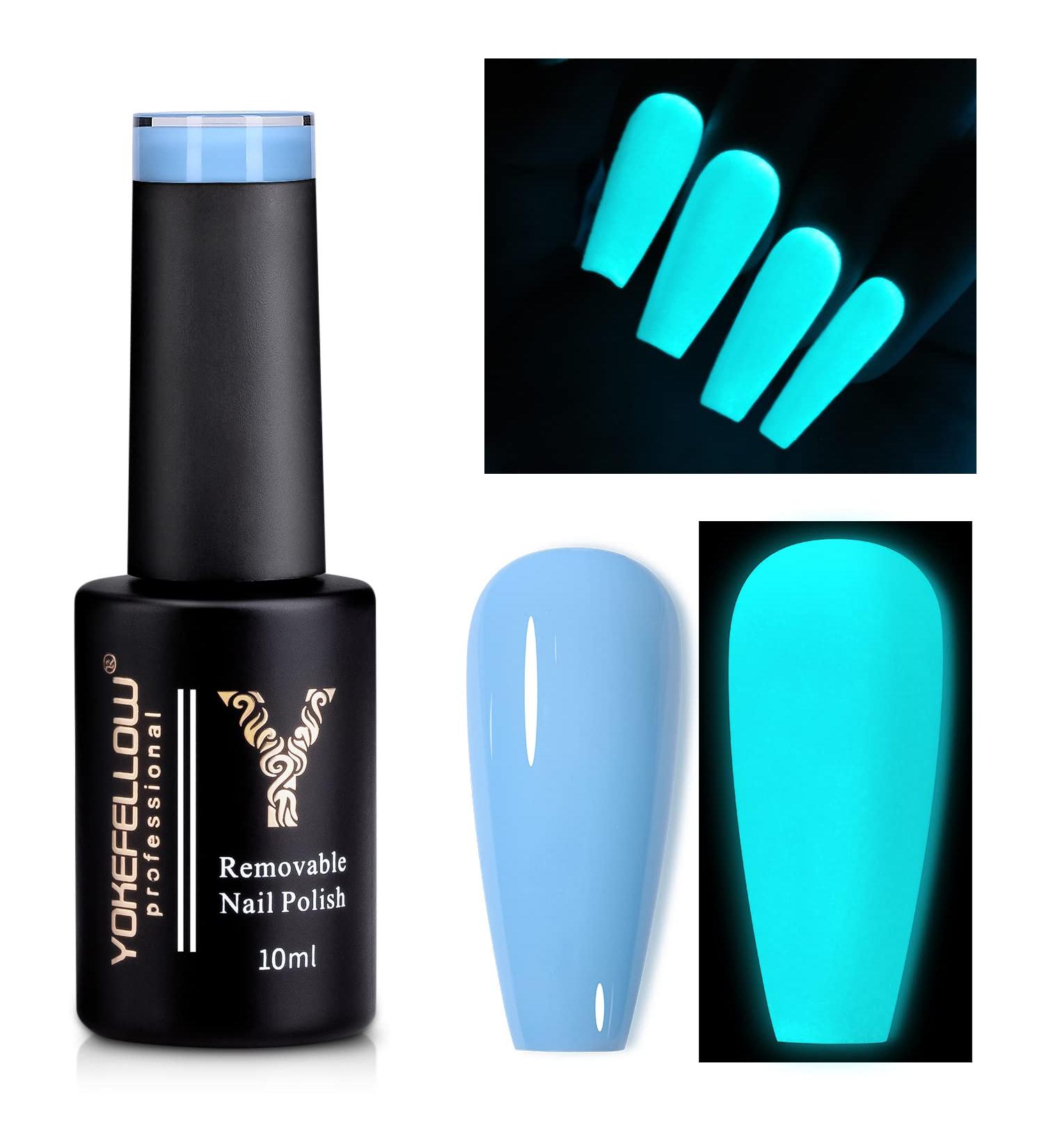 YOKE FELLOW Glow in the Dark Gel Nail Polish 10ML - Fluorescent Neon Blue UV Gel for Halloween Nails | Women and Girls Beauty Essential - Buy Online on GoSupps.com