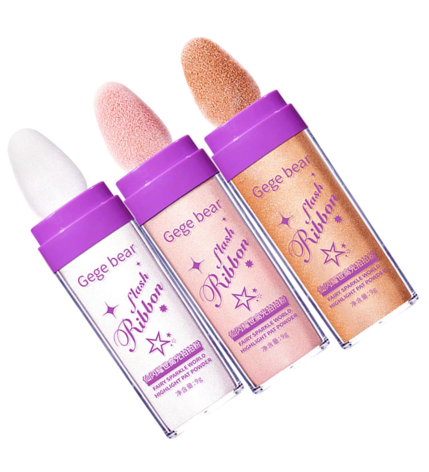 DOITOOL 3pcs Highlight Pat Powder Pat Glitter Powder Glitter Highlighter Pens Body Patting Glitter Voss Face 1 count (Pack of 1) Assorted Color - Buy Online on GoSupps.com