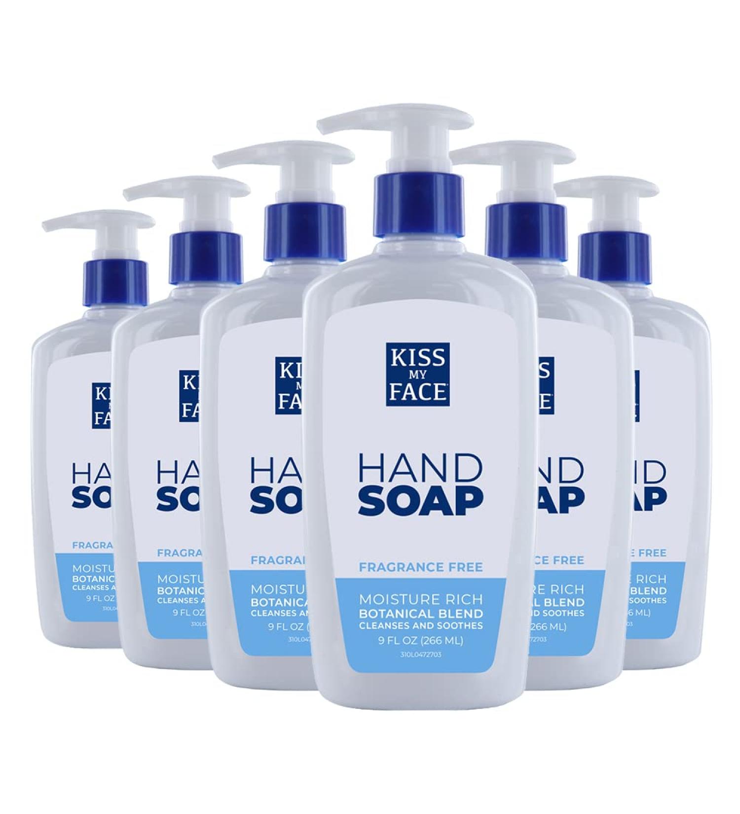 Kiss My Face Fragrance Free Liquid Hand Soap - Vegan & Cruelty Free - 9 Fl Oz (6 Pack) - Buy Online on GoSupps.com