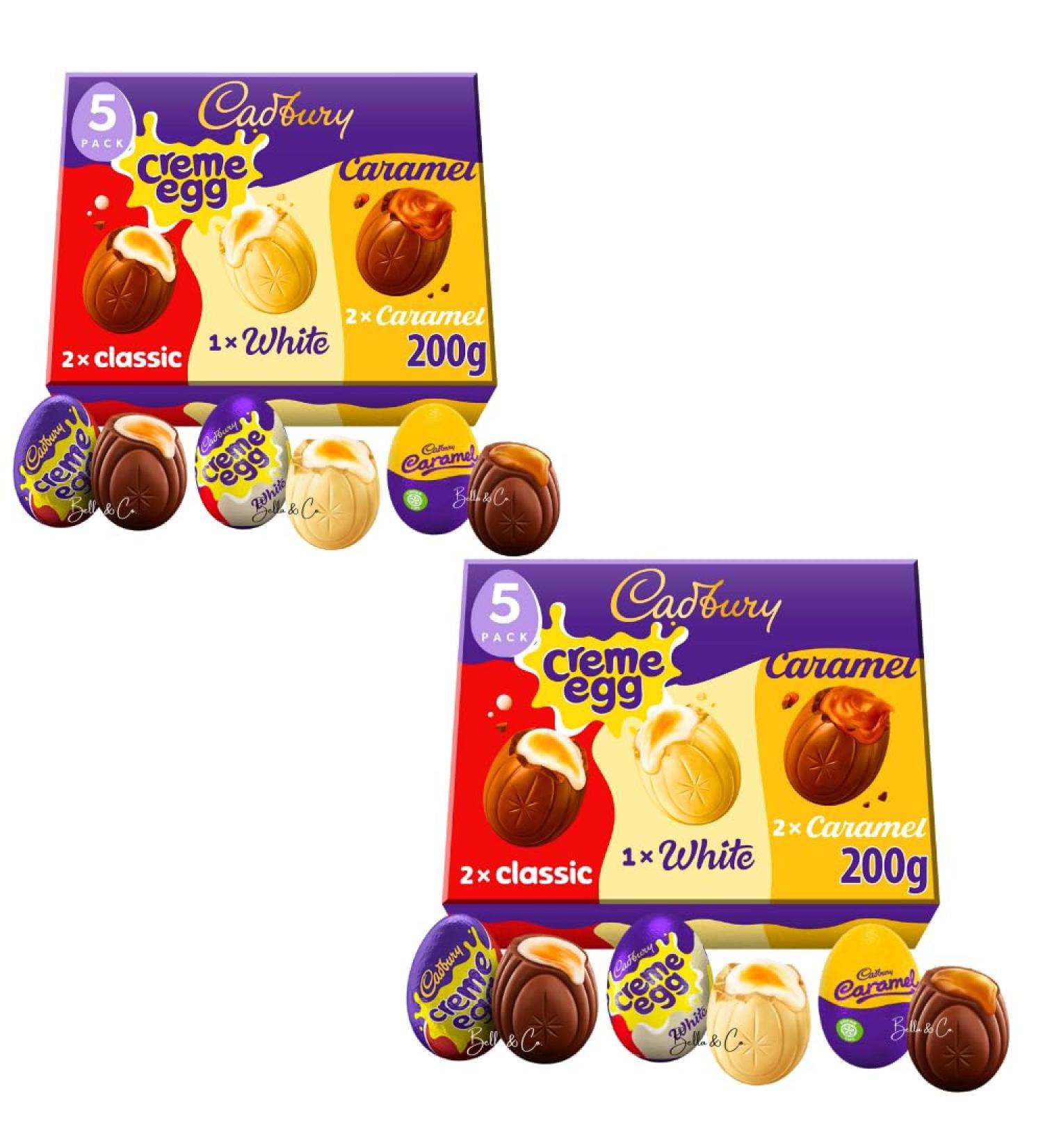 Multipack Mixed Chocolate Easter Eggs of Cr me & Caramel Easter Eggs (5pk Mixed 2x Classic 1x White & 2x Caramel Eggs) | Easter Eggs Chocolate 2024 | Egg Hunt Gift | Easter Gifts | 200g - Buy Online on GoSupps.com