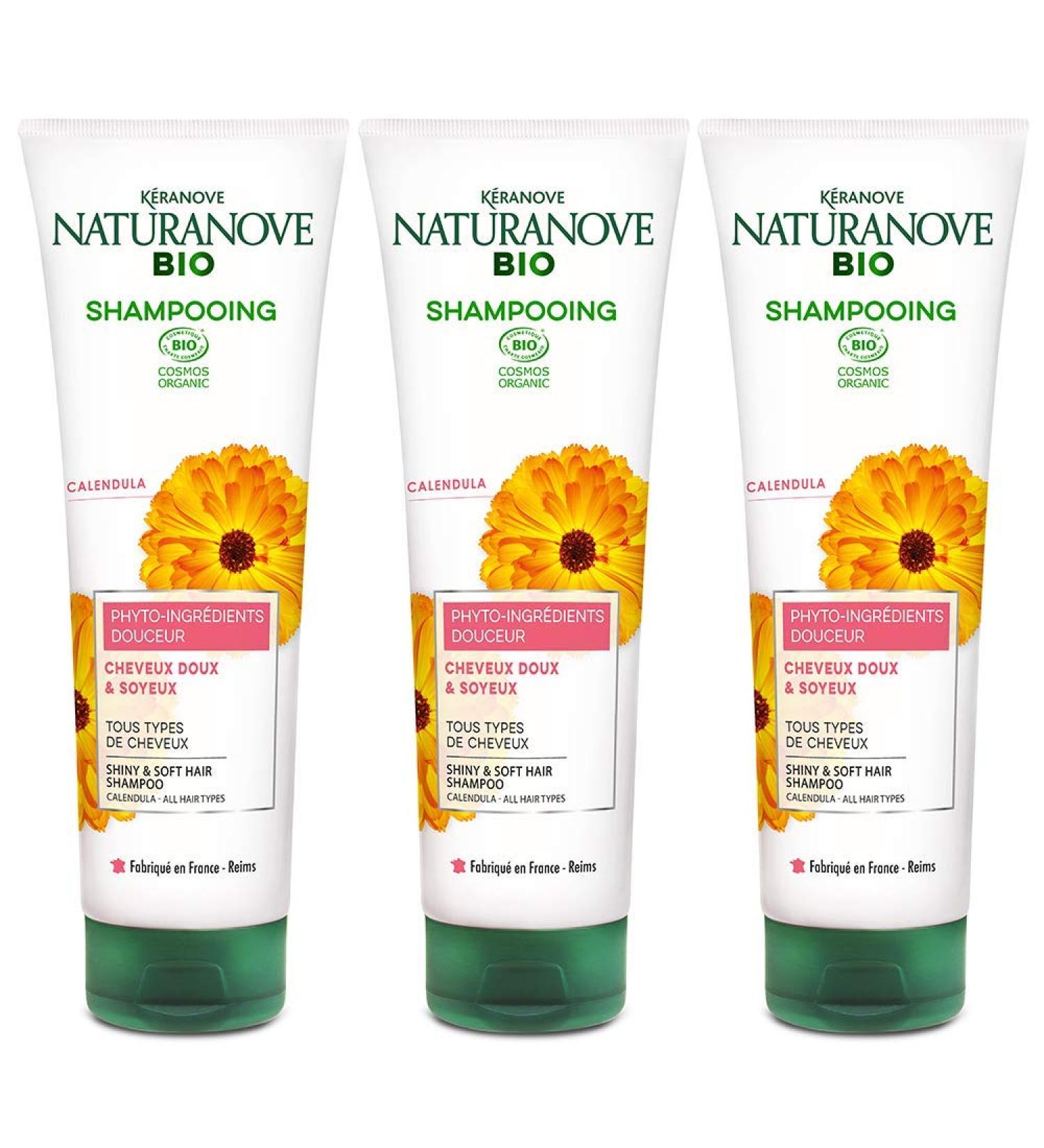 K ranove Naturanove Bio - Certified Organic Calendula Gentle Shampoo - For All Hair Types - 250 ml - Pack of 3 - Buy Online on GoSupps.com