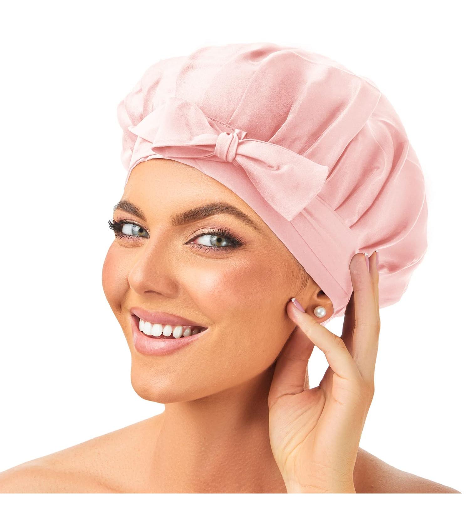 Premium Mulberry Silk Bonnet - Adjustable & Breathable Sleep Cap for Curly Hair - Buy Online on GoSupps.com