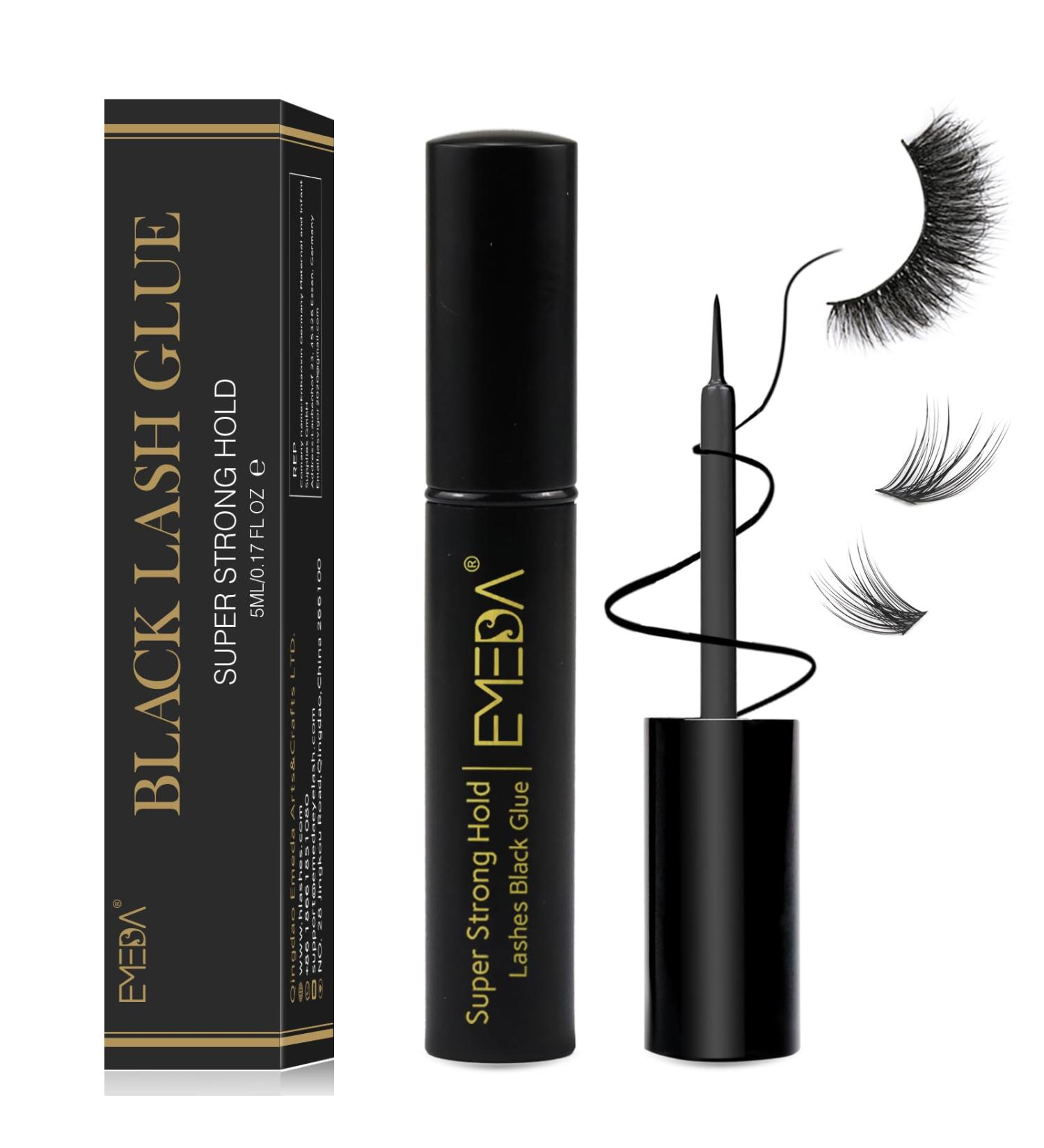 Emeda Black Eyelash Glue 5ml | Fast-Drying Latex Adhesive for Strip & DIY Lashes | Cluster Eyelash Glue (0.17oz) - Buy Online on GoSupps.com