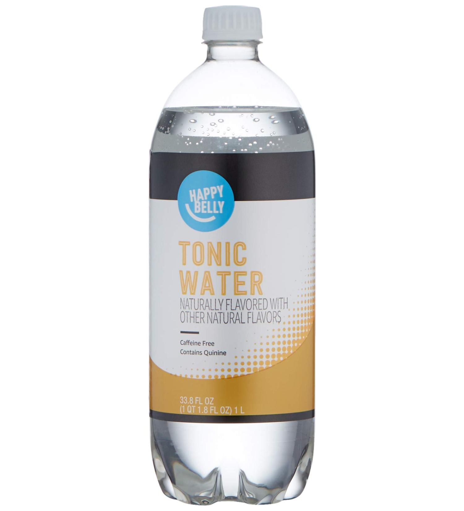 Amazon Brand - Happy Belly Tonic Water 33.8 Ounce (1L) - Refreshing and Bubbly Hydration - Buy Online on GoSupps.com