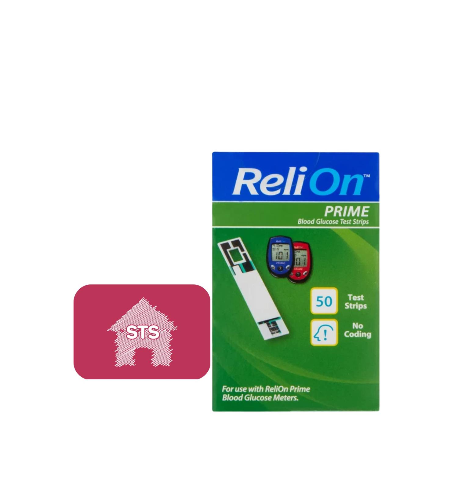 ReliOn Prime Blood Glucose Test Strips 50 Count + STS Home Sticker Combo - Buy Online on GoSupps.com