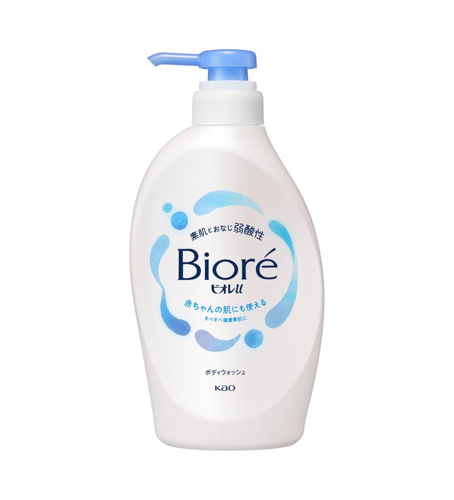 Biore U Pump Body Wash 450ml | Gentle Acid Formula for Sensitive Skin & Babies | Gentle Moisturizing Cleanser | Made in Japan - Buy Online on GoSupps.com