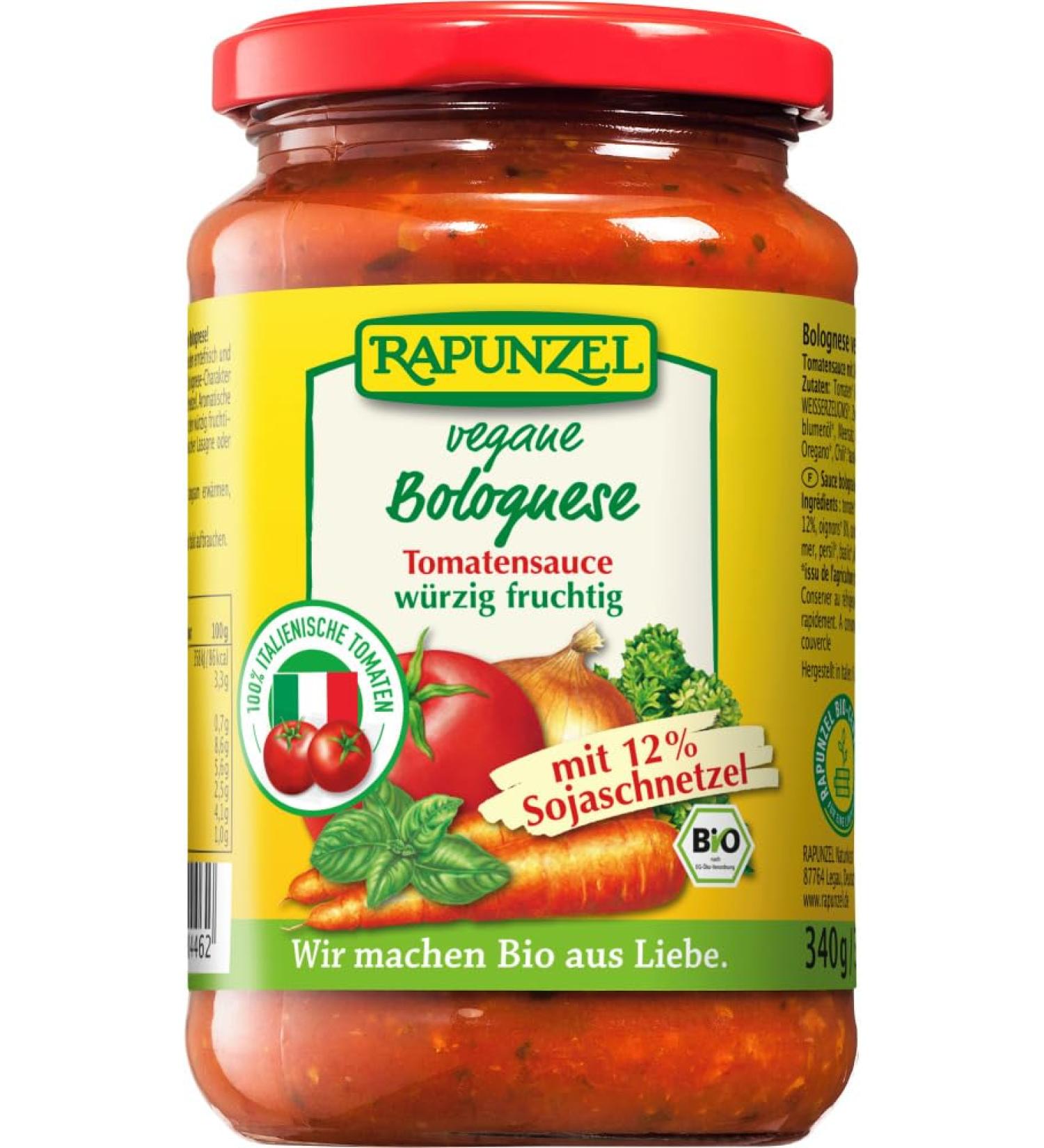 Rapunzel Organic Bolognaise Vegan Tomato Sauce with Soy 6 x 330ml