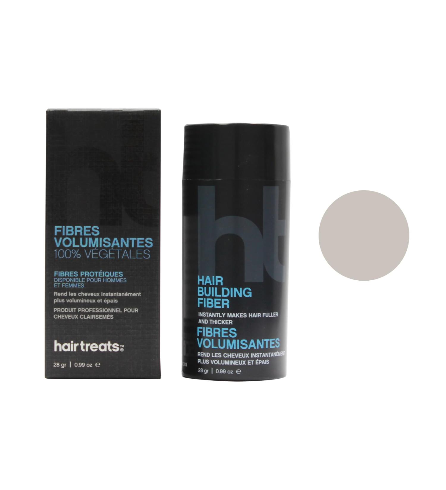 Hair Treats Hair Building Fiber | Natural Plant Protein Fiber Ideal for Both Men and Women | Color: Gray (28 gr) - Buy Online on GoSupps.com