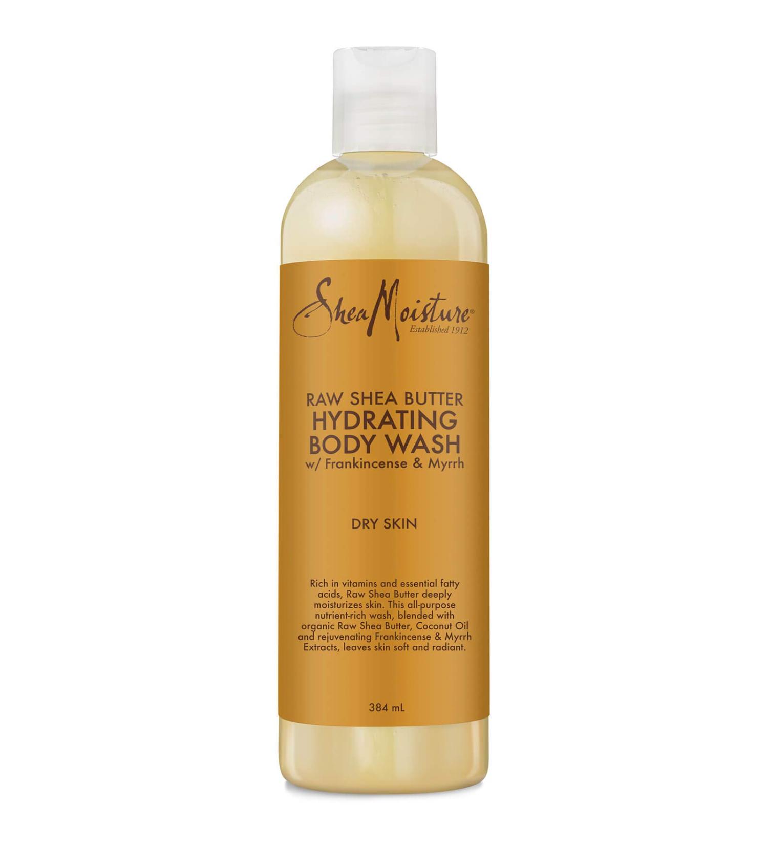 Shea Moisture Raw Shea Butter Hydrating Body Wash with Frankincense and Myrrh for Dry Skin 384 ml