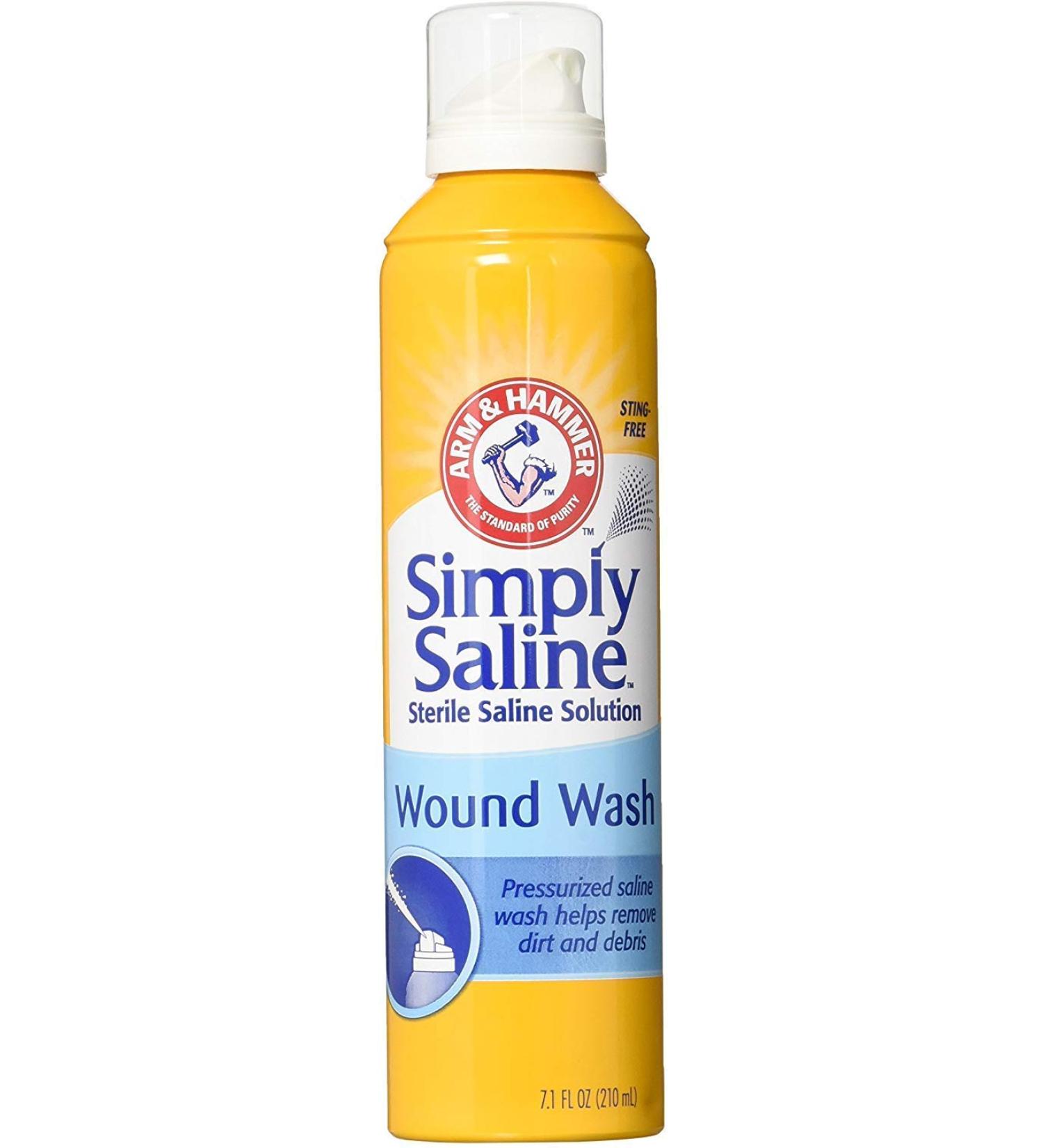 Arm & Hammer Simply Saline Solution Wound Wash 7.4 Ounces (2 Pack)