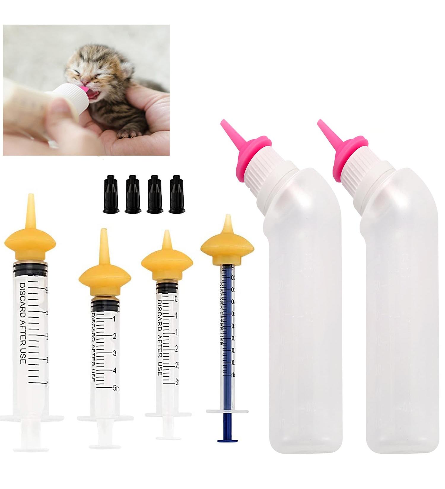 Gufastoe Pet Feeding Silicone Nipple with Bottle and Syringes for Puppy Dog Cat or Other Pets(Model 2) - Buy Online on GoSupps.com