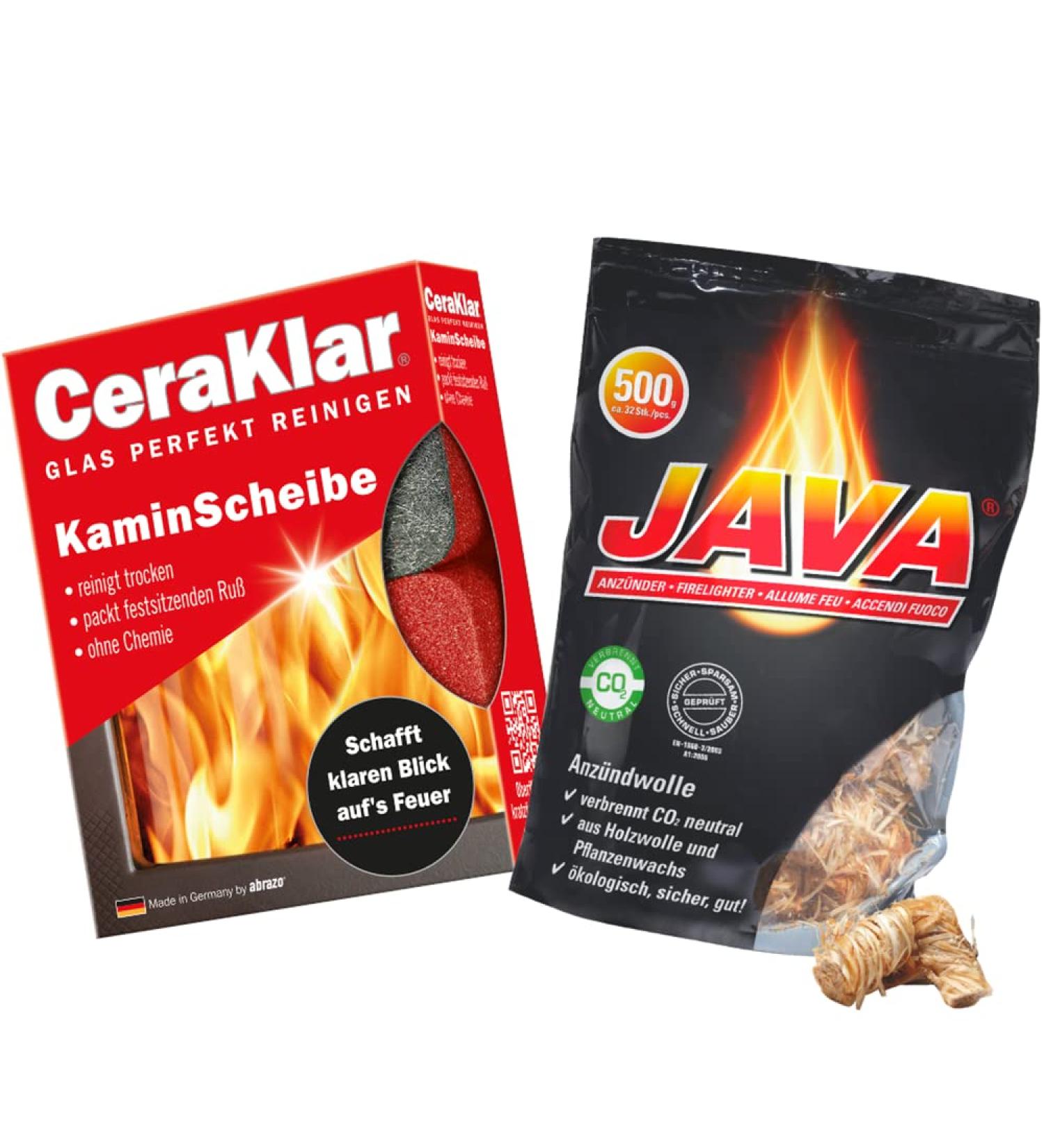 Abrazo Fireplace Set: 2 Cera Clear Disc Cleaner & 32 Java Lighter - Chemical-Free Cleaning for Grills & Fireplaces - Buy Online on GoSupps.com