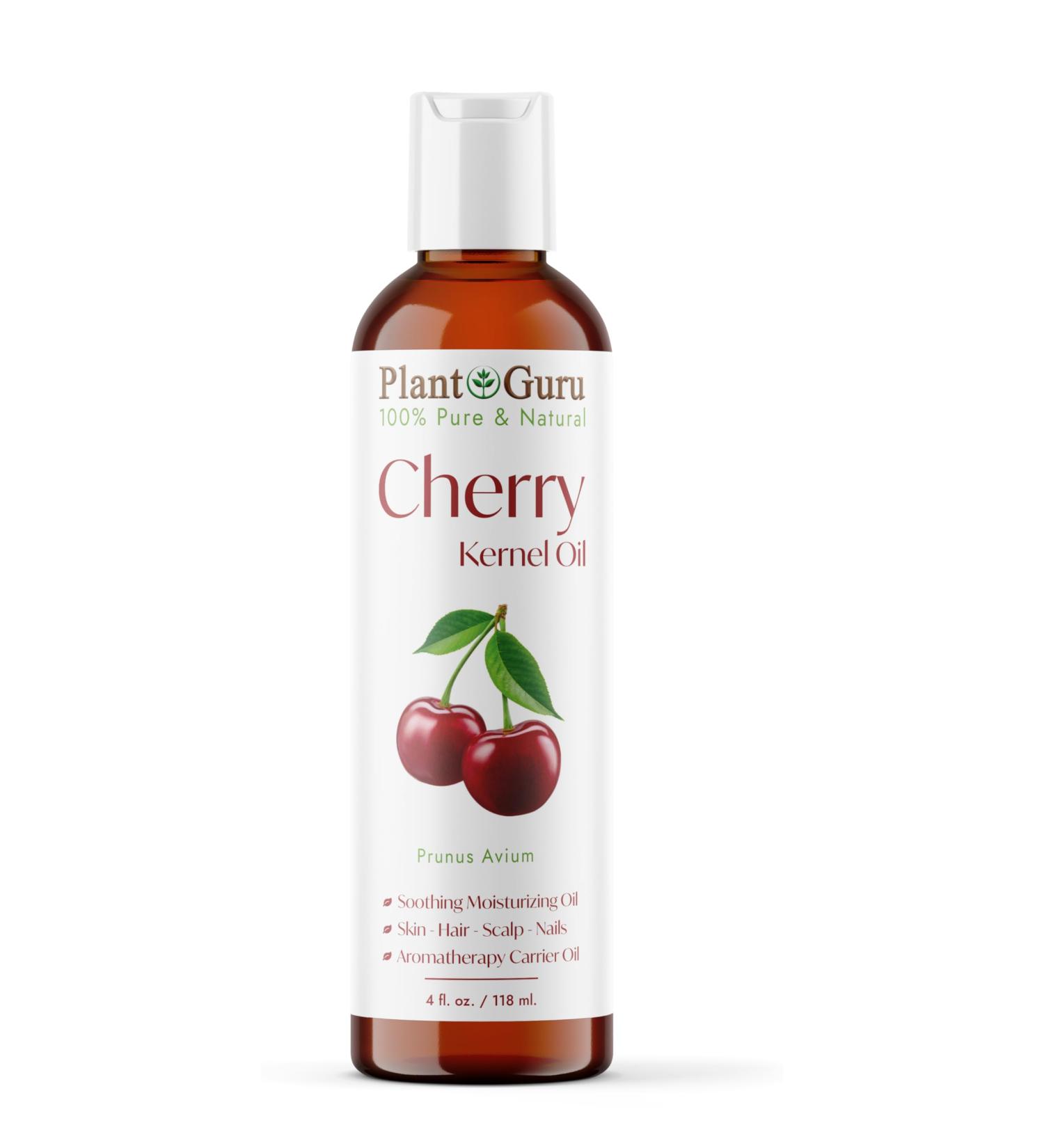 Cherry Kernel Oil 4 oz Cold Pressed 100% Pure Natural Carrier - Skin Face Body and Hair Growth Moisturizer. Great For DYI Creams Lotions and Lip balms.
