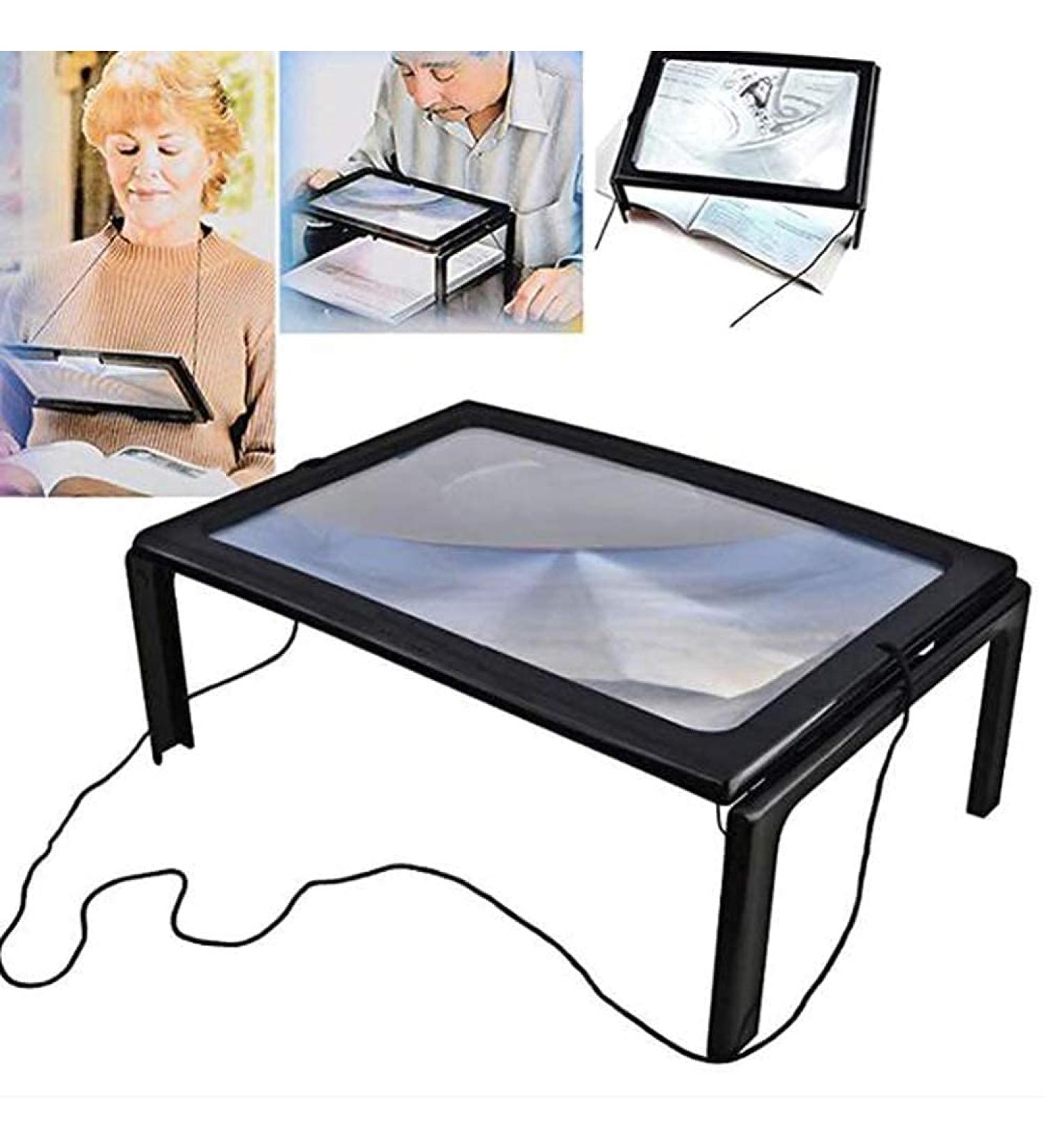 Magnifying Glass Reading Magnifying Glass Hands Free Full Page Illuminated Magnifier 3X with 4 Led Light Lamp Neck Hang Reading Magnifying Glass Safehappy - Buy Online on GoSupps.com