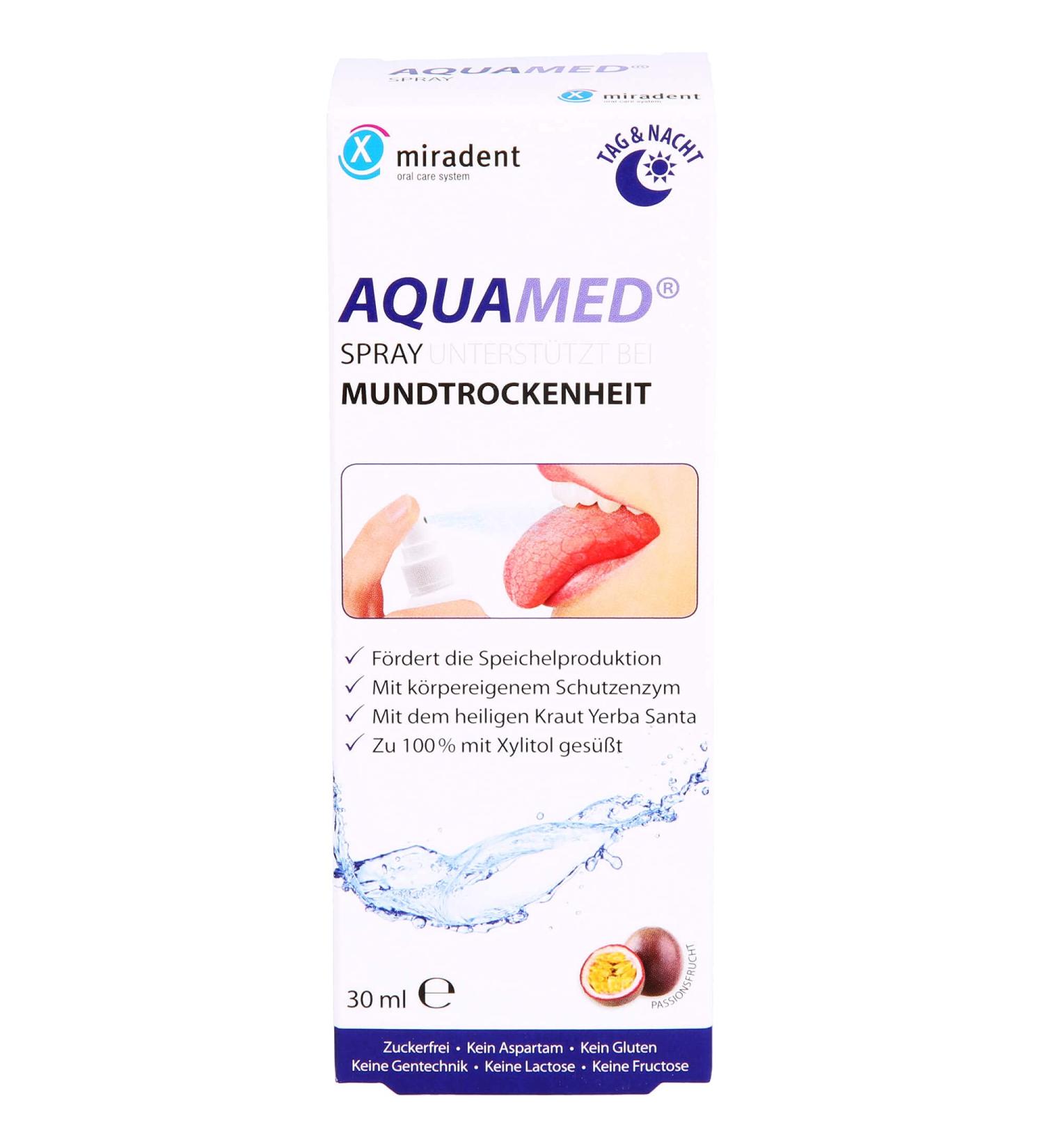 Miradent Aquamed Mouth Drying Spray - Refreshing Oral Care for Dry Mouth Relief | International Shipping Available - Buy Online on GoSupps.com