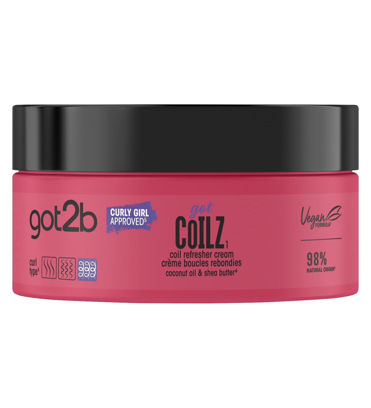 Got2b Vegan Curl and Coil Refresher Hair Cream Infused with Coconut Oil Castor Oil Argan Oil and Shea Butter Curl Enhancing 200ml - Buy Online on GoSupps.com