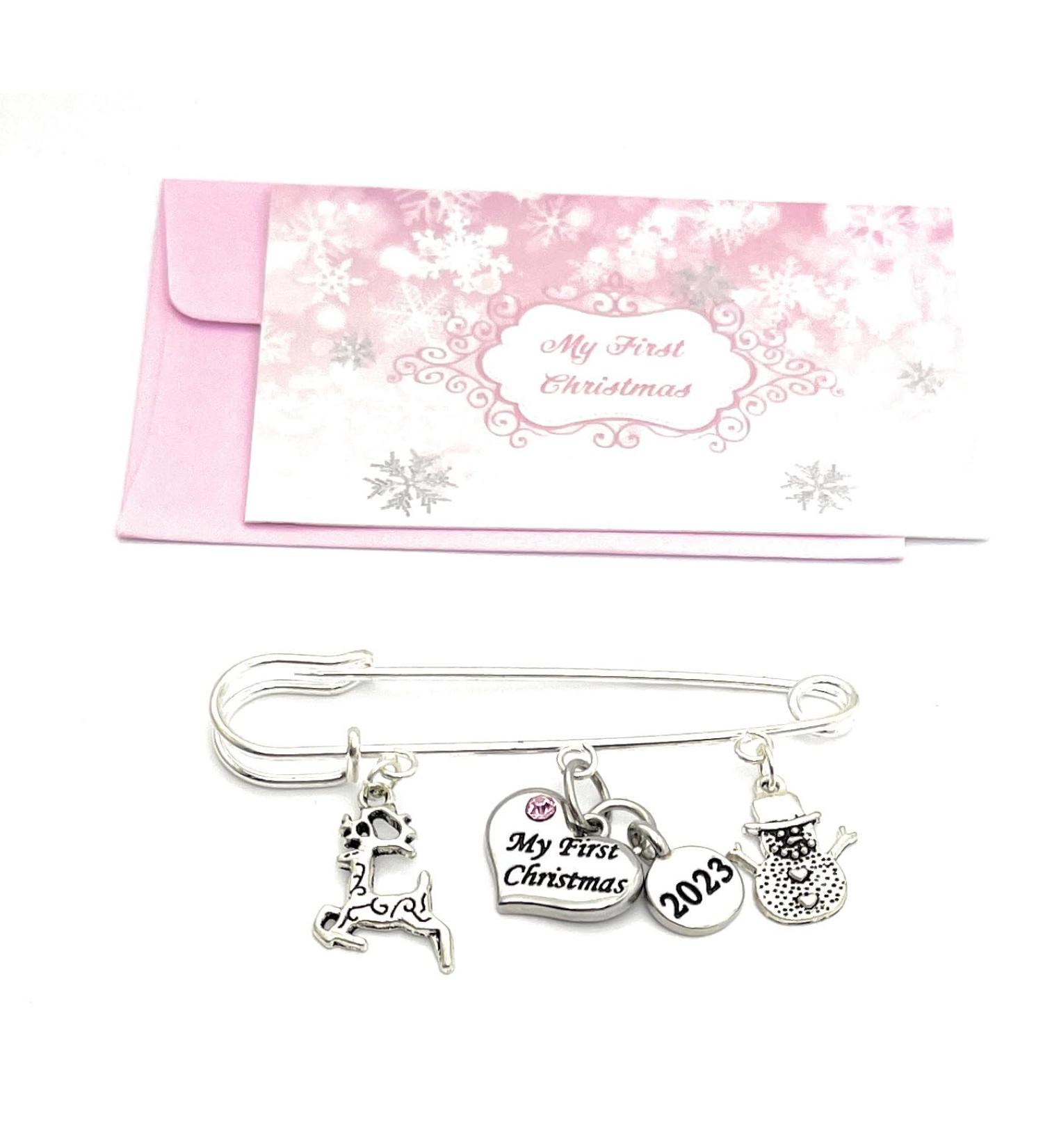 My First Christmas 2023 Baby Girl Keepsake Charms with Gift Bag and Card - Reindeer & Snowman - Buy Online on GoSupps.com