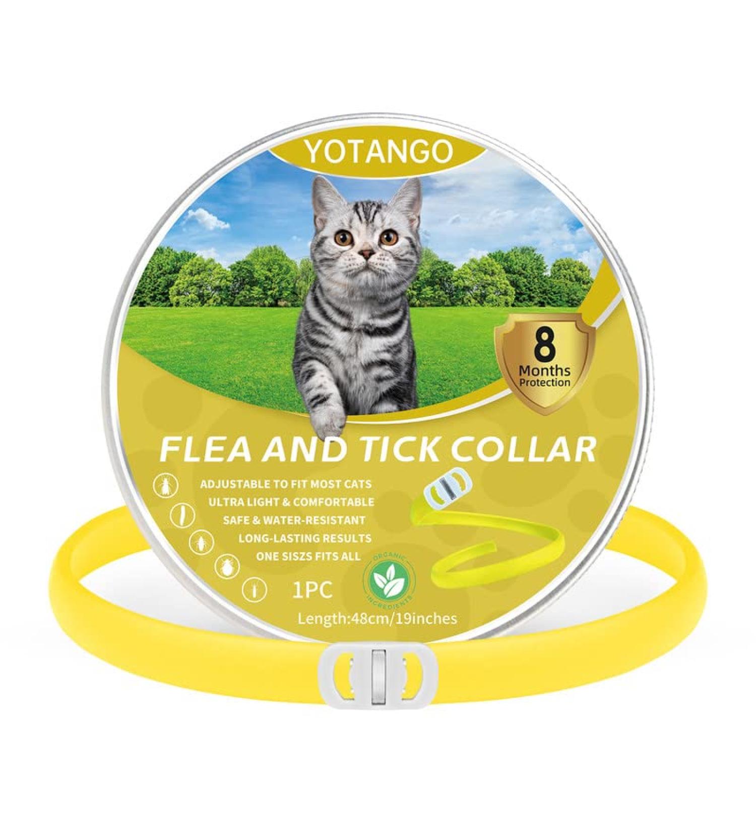 YOTANGO Cat Collar Repellent 1 Pack Cat Collar-Built-in Pant-Based Formula Strong Repellency Slow Release Pleasant Aroma Waterproof (Yellow) - Buy Online on GoSupps.com