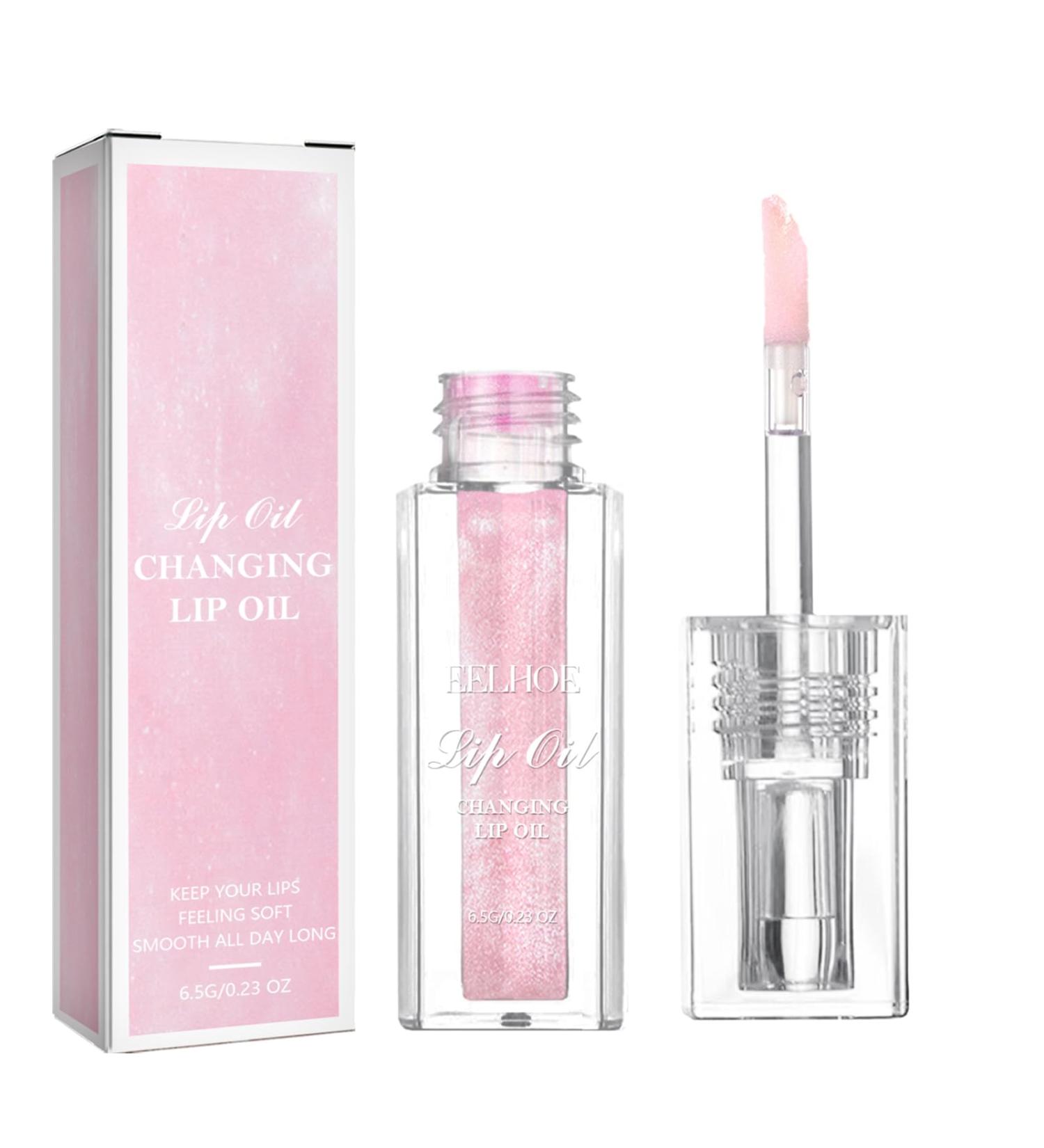 YUANLI Color Changing Lip Oil - Hydrating Glimmer Lip Gloss Balm | Transparent Plumping & Moisturizing | Long Lasting & Non-Sticky | 1pcs Pink - Buy Online on GoSupps.com
