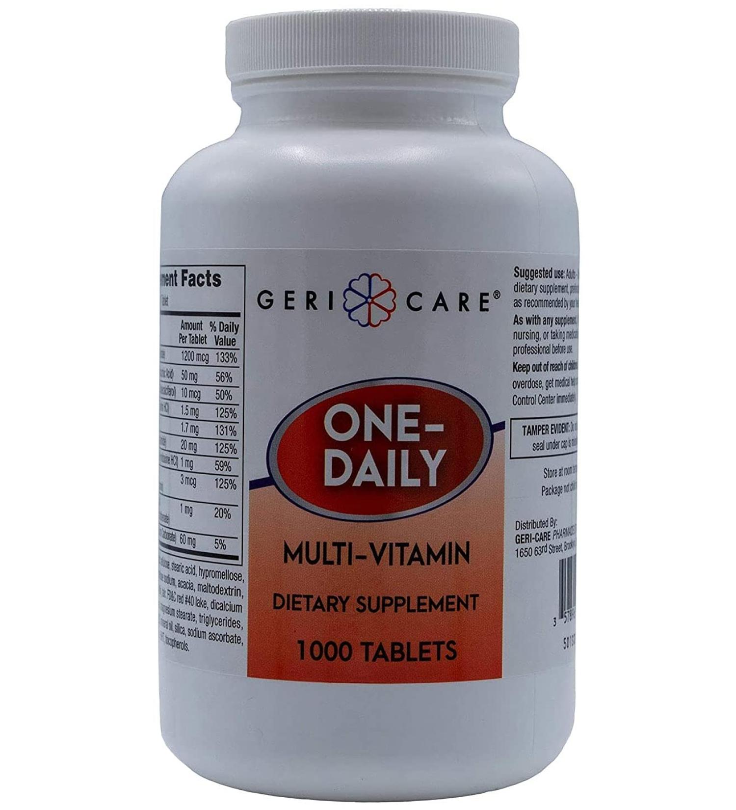 GeriCare Multivitamin Supplement Tablets - 1000 Tablets Bottle | Boost Health & Wellness - Buy Online on GoSupps.com