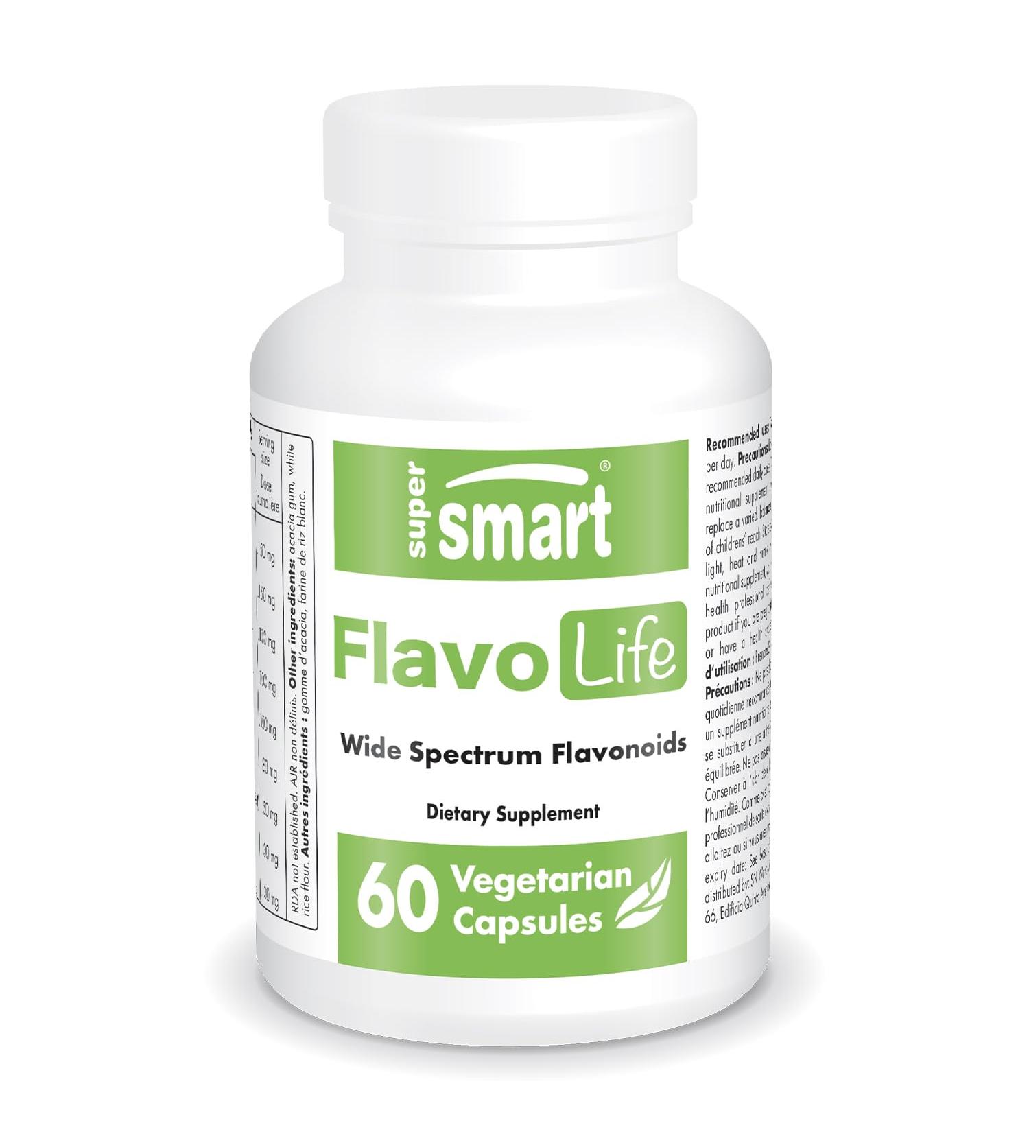 Supersmart FlavoLife (Flavonoid Complex Supplement) - with Luteolin Myricetin Fisetin Rutin Quercetin EGCG Apigenin Hesperidin | Non-GMO & Gluten Free - 60 Vegetarian Capsules - Buy Online on GoSupps.com