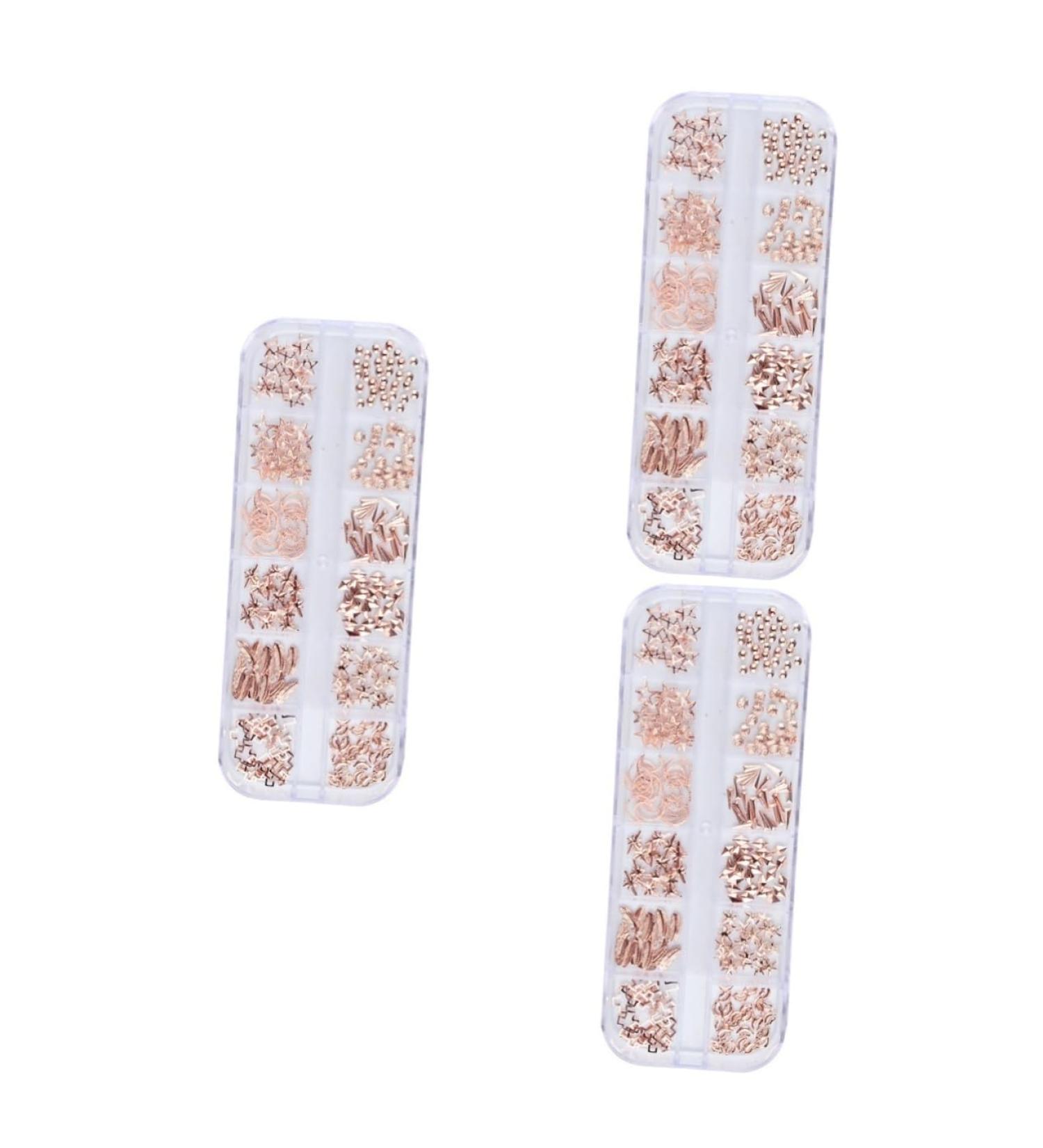 FRCOLOR 3 Boxes nail tools nail art decoration nail accessories nail decorations for nail art manicure tools rose gold decorations nail art ornaments nail art rivet boxed 3d - Buy Online on GoSupps.com