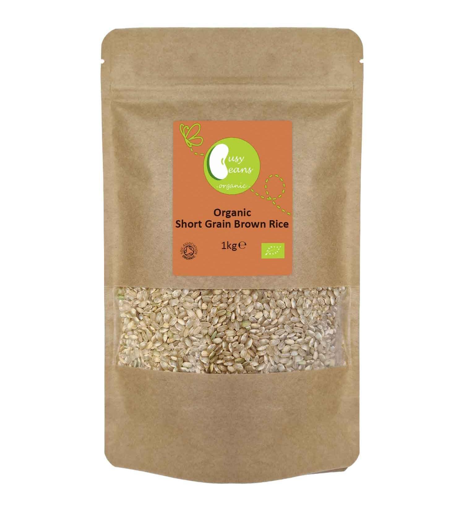 Organic Short Grain Brown Rice - Certified Organic - by Busy Beans Organic (1kg) - Buy Online on GoSupps.com