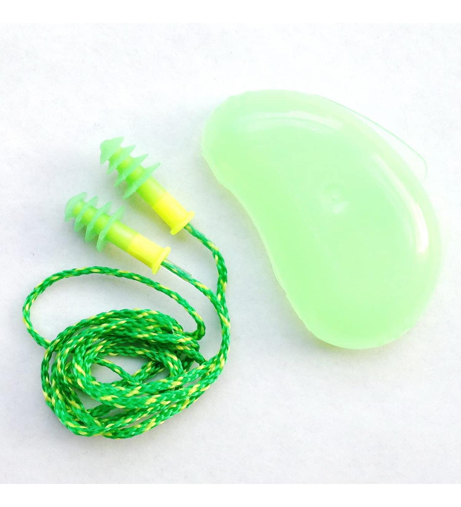 Ear Plugs Noise Reduction earplugs with Wire Christmas Tree soundproof Sleep Swimming earplugs Ear Plugs (Size : (Small) Green)