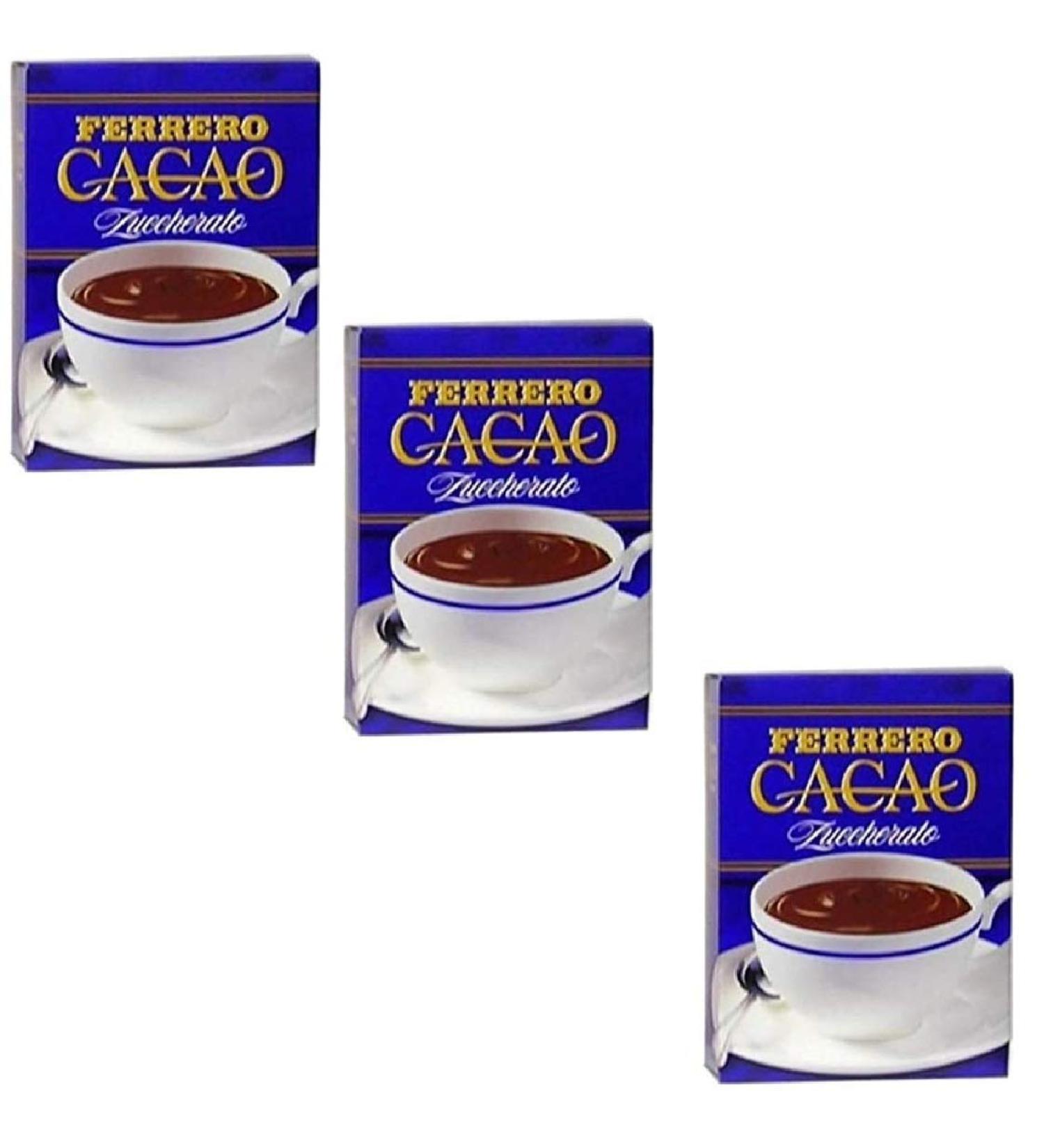 Ferrero Set of 3 Ferrero cocoa powders cocoa zuccherato chocolate 75g