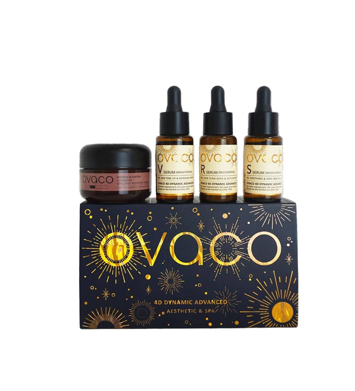 Ovaco - Coffret Anti- ge 4D Programme Complet lasticit & clat 28 Jours | 3 S rums + Cr me aux Peptides | Soin Cor en Professionnel Raffermissant - Buy Online on GoSupps.com