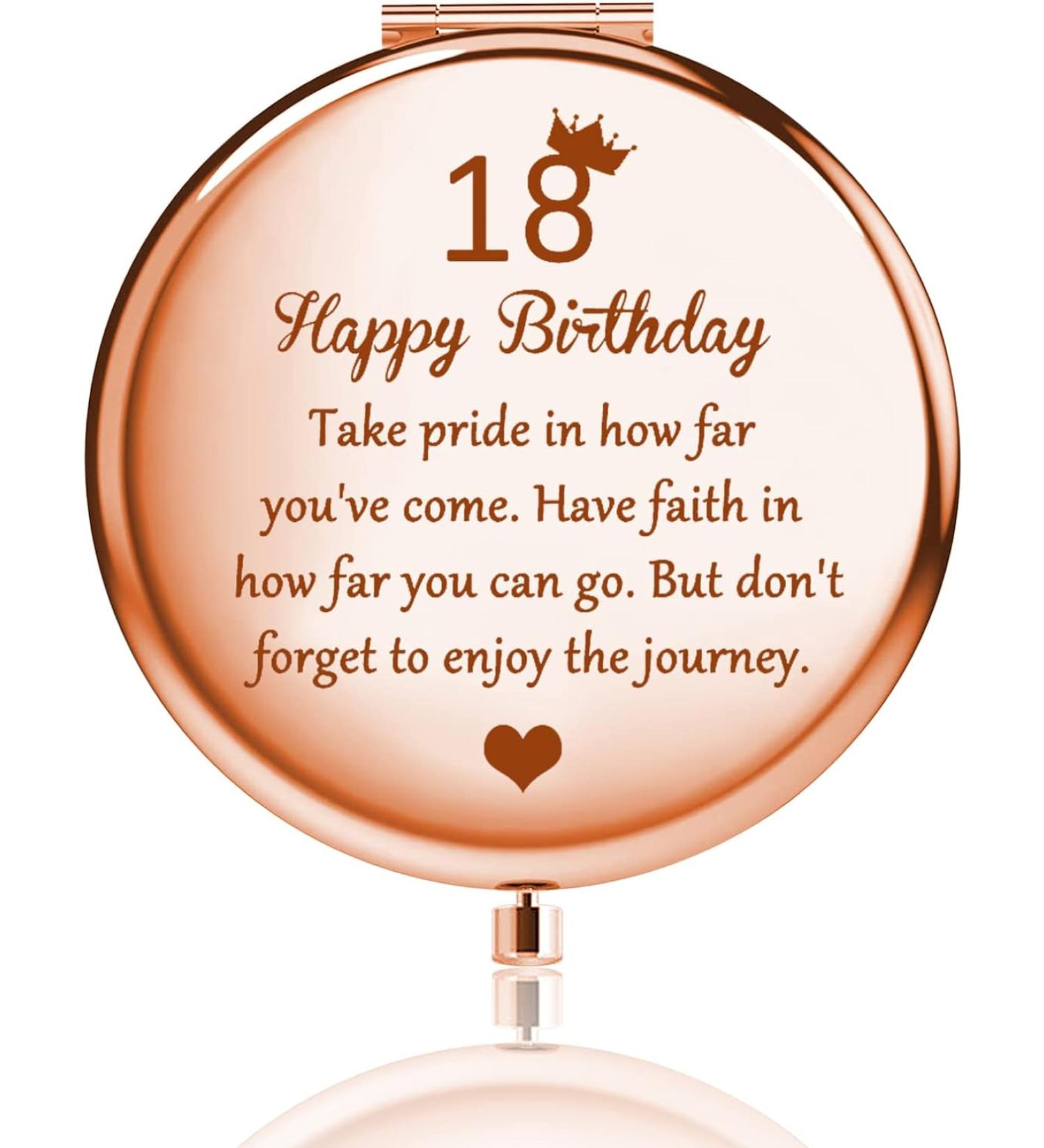 BNQL 18 Birthday Mirror - Happy 18th Birthday Gifts for Her - Turning 18th Inspirational Gifts - 2-Sided Mirror 1x 2x Magnification (Rose Gold) - Buy Online on GoSupps.com