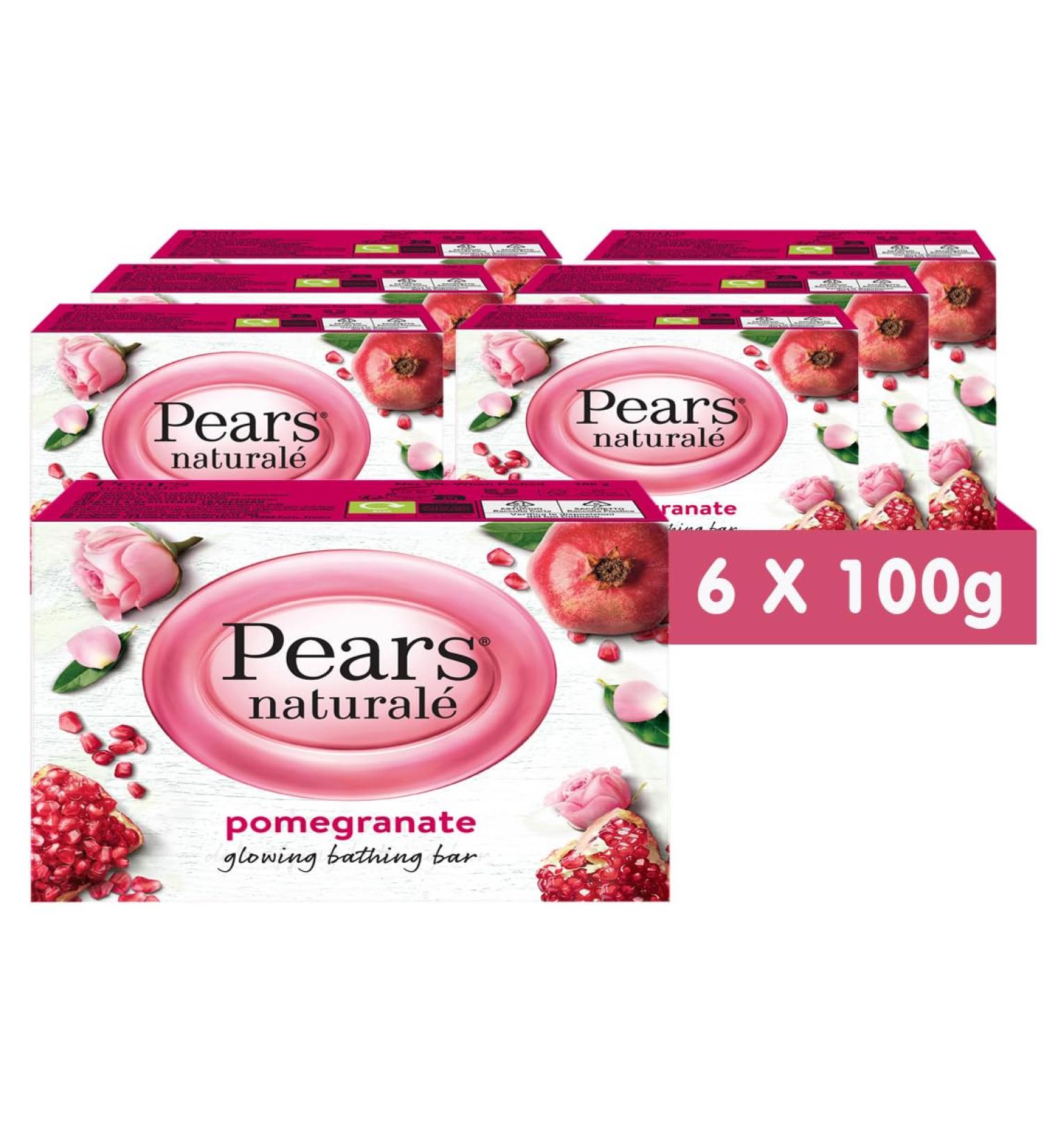  PEARS Pears Natural Soap Bars - Pure Glycerin Pomegranate Luminous Bath Bar Gentle Cleansing Formula for Daily Skin Radiance Ideal for Moisturizing Face - Buy Online on GoSupps.com