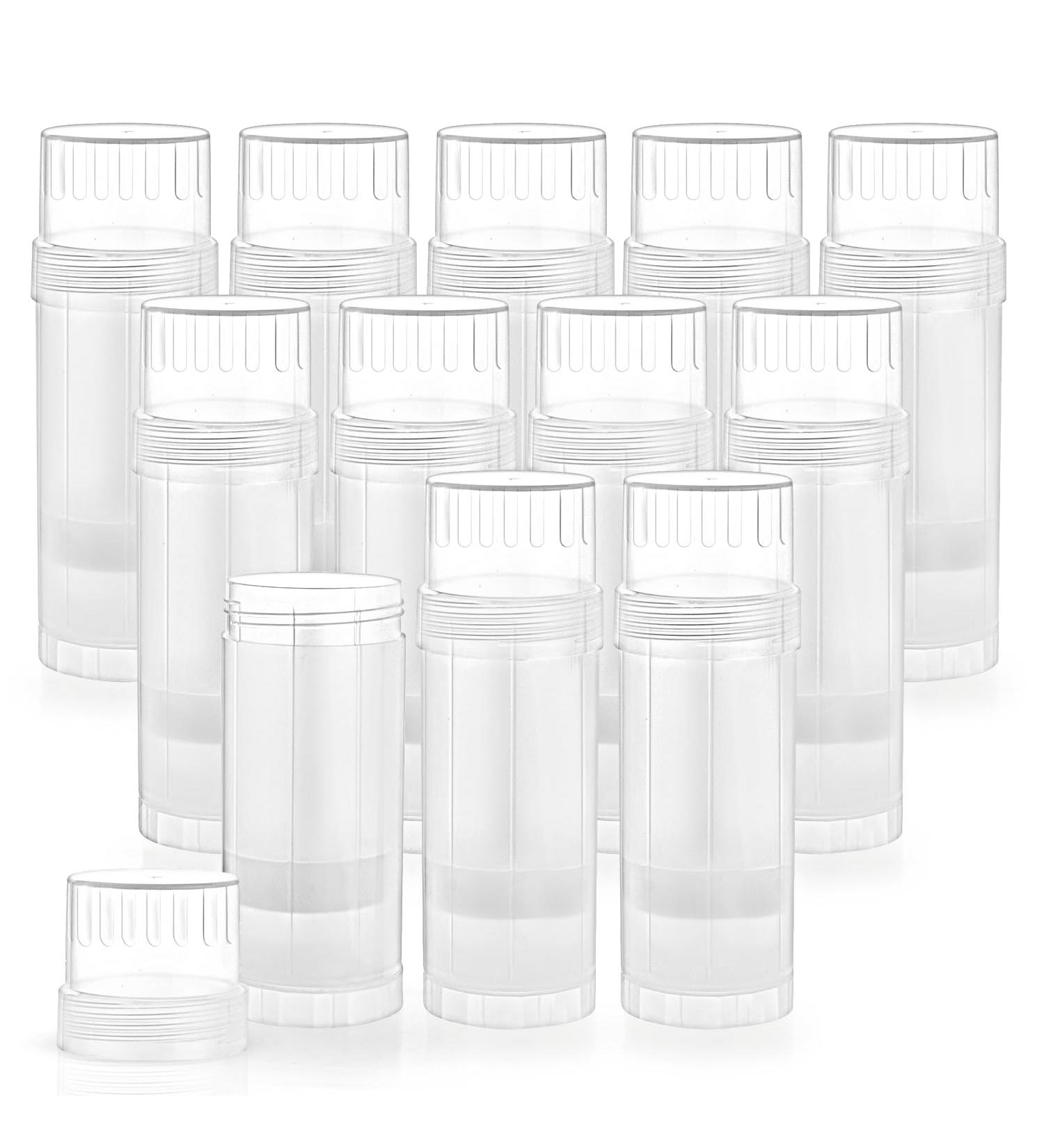 12 Pcs 60ml/2oz Empty Deodorant Containers Twist Up Plastic Deodorant Holder Tube for Lipstick Crayon Chapstick Sunscreen Bar - Translucent - Buy Online on GoSupps.com