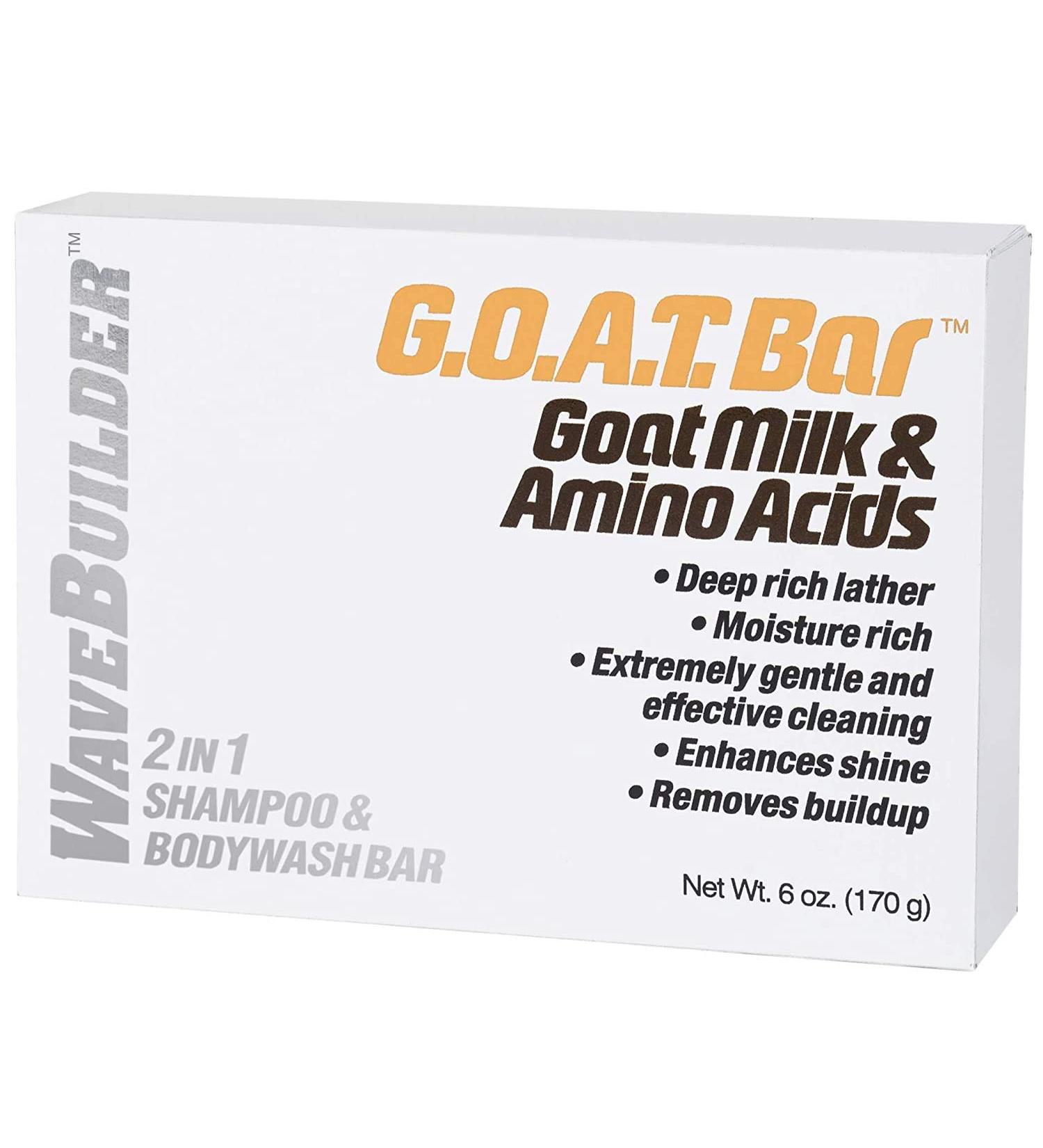 Wavebuilder G.O.A.T. Bar: Goat Milk & Amino Acids 2-in-1 Shampoo & Bodywash - Buy Online on GoSupps.com