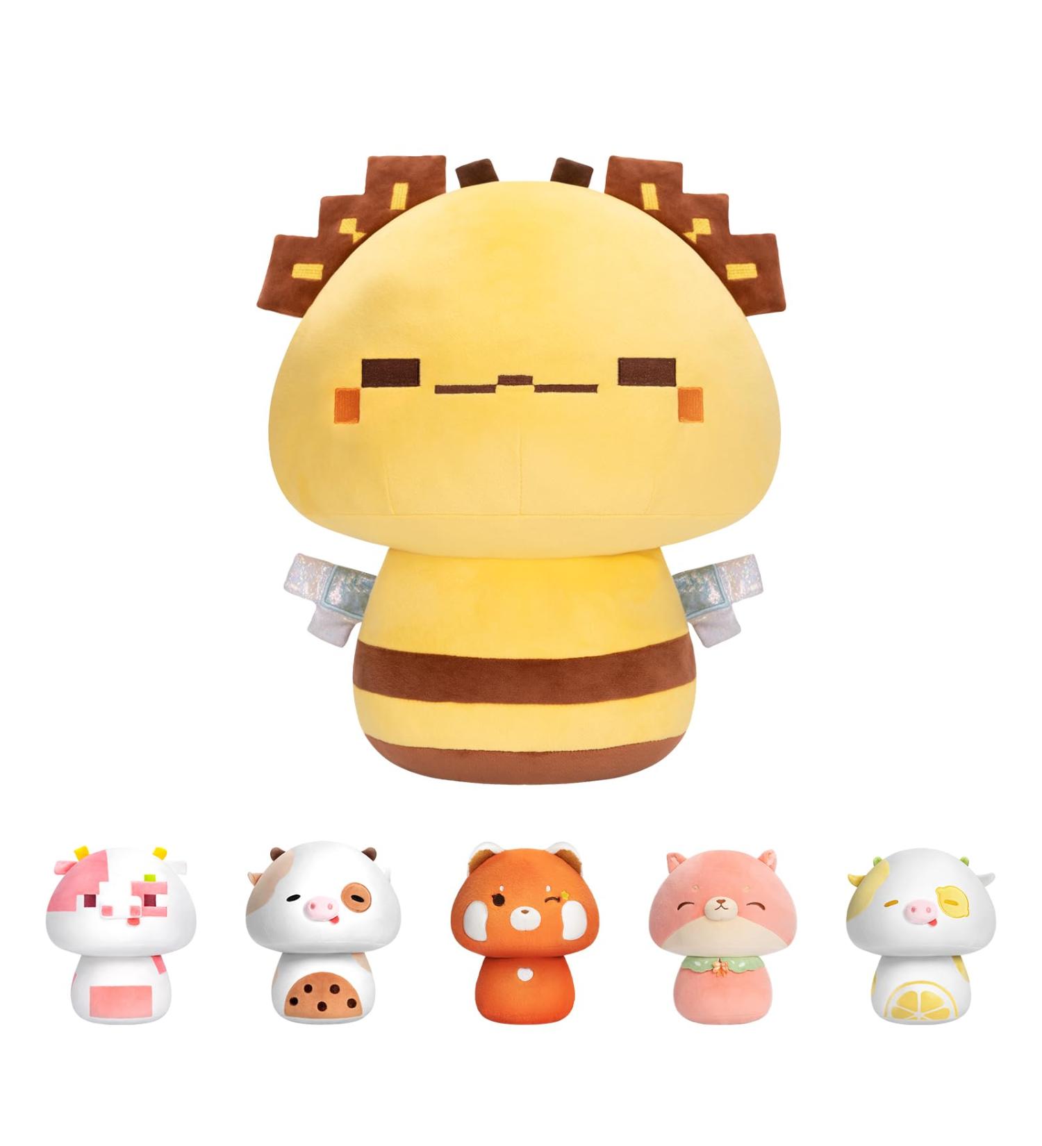 Mewaii Soft Strawberry Cow Mushroom Pillow Stuffed Animal Plush - Yellow Bee 8 Inch - Buy Online on GoSupps.com