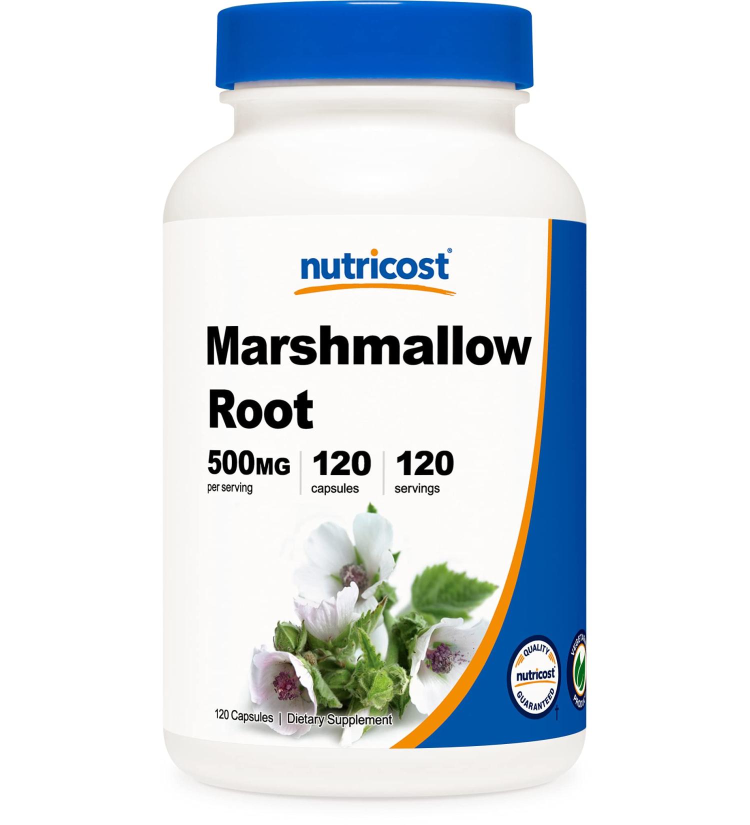 Nutricost Marshmallow Root 500mg - 120 Vegetarian Capsules | Gluten-Free & Non-GMO - Buy Online on GoSupps.com