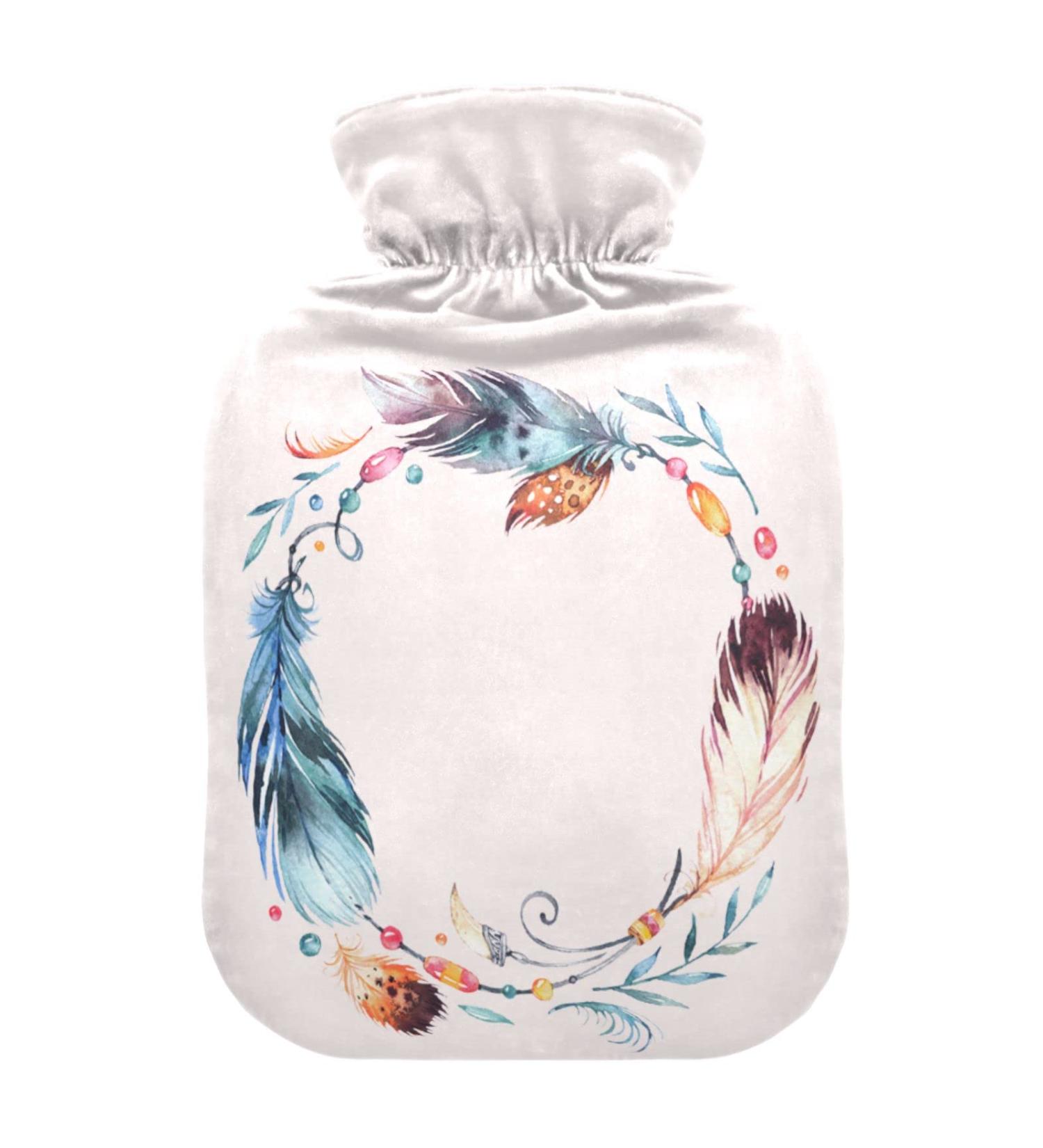 1L Heat Bottle - Durable Warm-Up Bag for Hand Foot & Neck Pain Relief | Watercolor Flower Patterns - Buy Online on GoSupps.com