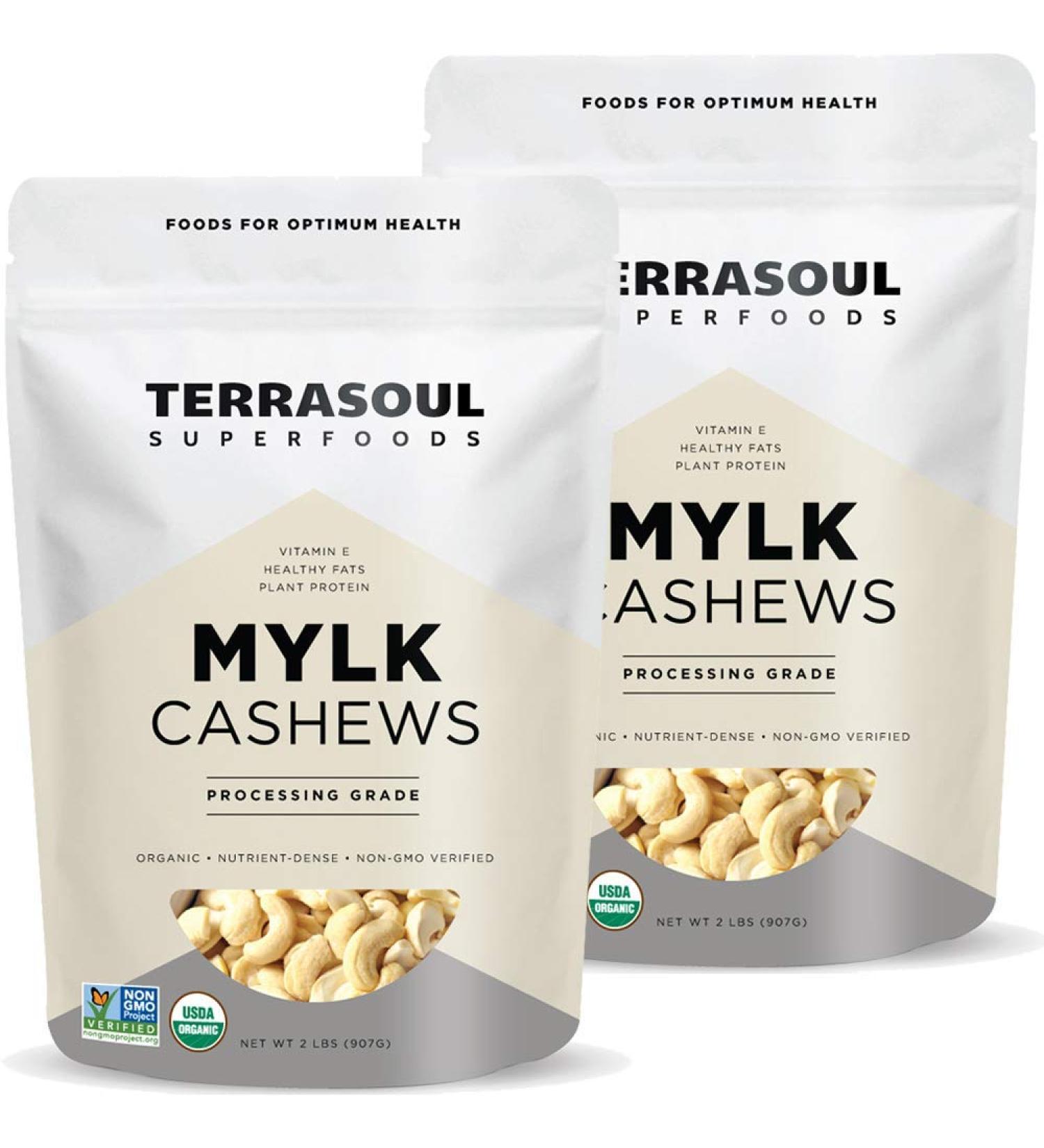 Terrasoul Superfoods Organic Raw Cashews (Mylk Grade) 4 Pounds - Buy Online on GoSupps.com