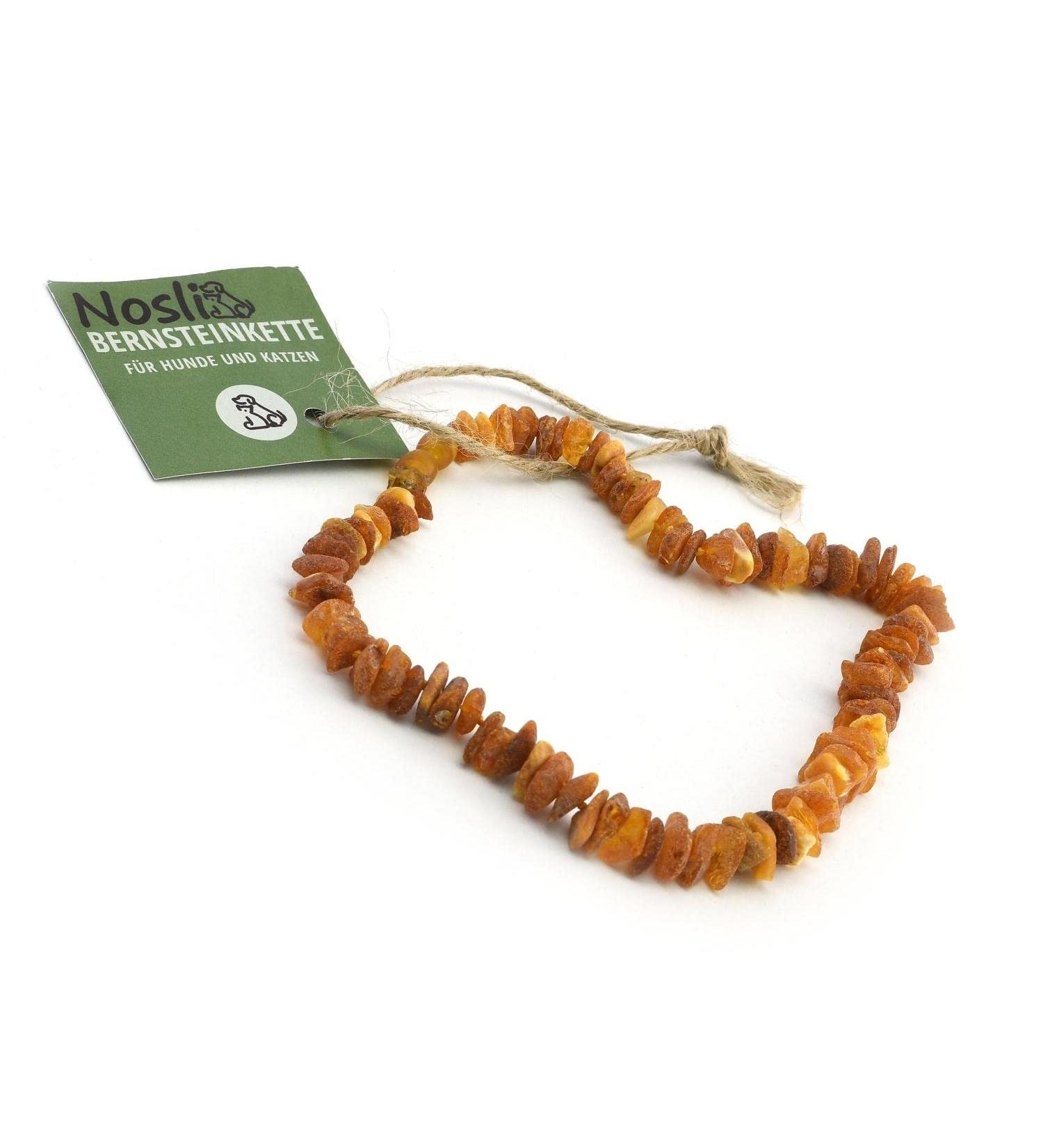 Nosli Amber Necklace Collar for Dogs & Cats | Baltic Amber Dog Collar | 40cm Length - Buy Online on GoSupps.com