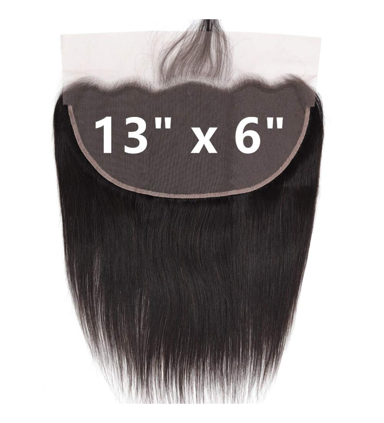 10 Inch Brazilian Virgin Human Hair 13x6 Lace Frontal Closure With HD Transparent Lace - Pre Plucked Straight Frontal with Baby Hair - Buy Online on GoSupps.com