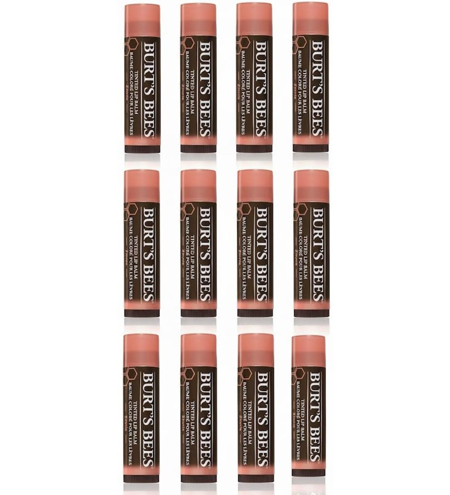 Burt's Bees Zinnia 100% Natural Tinted Lip Lip Balm .15oz - 12 Count Value Pack