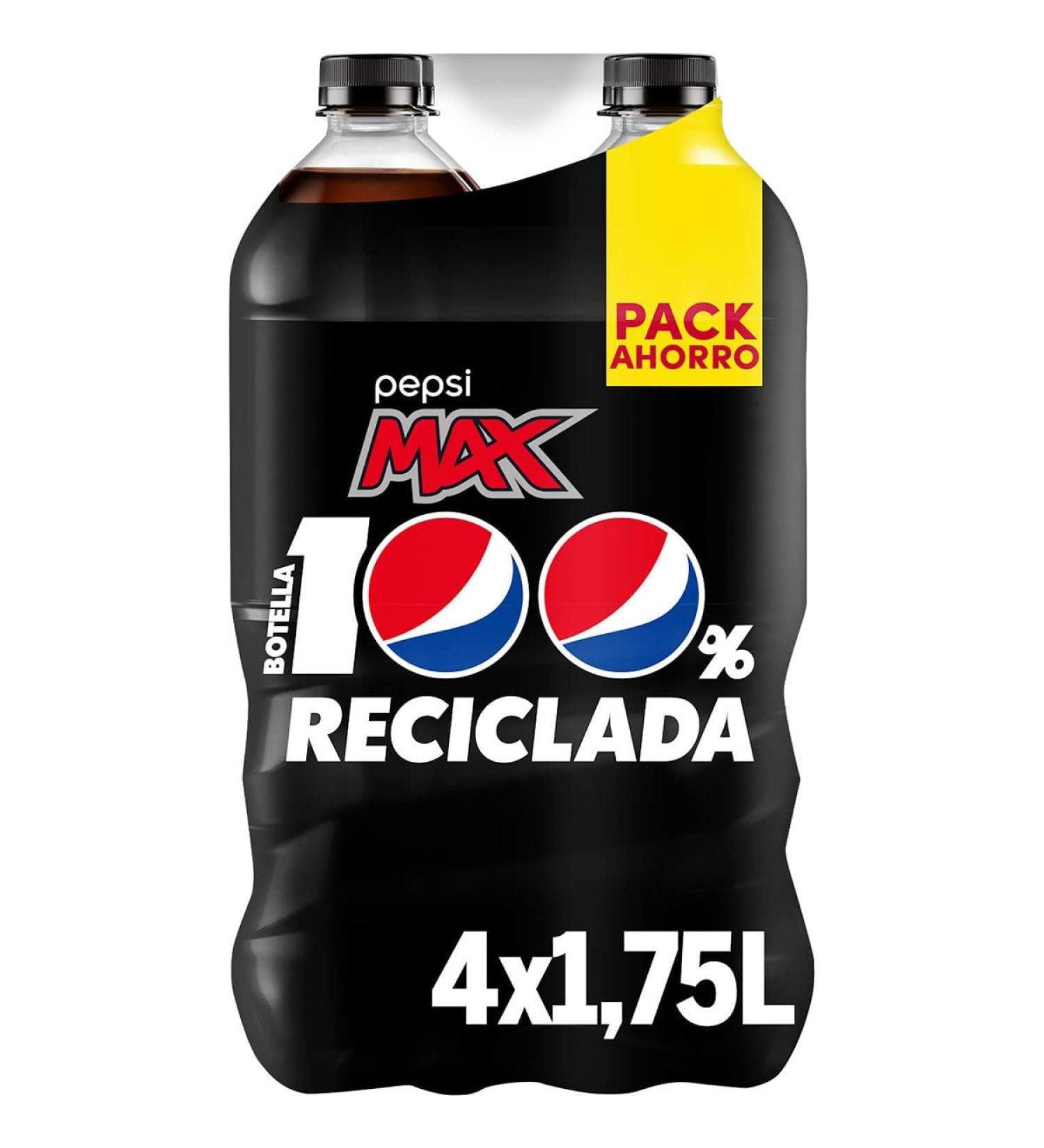 PEPSI MAX Zero sugar soda tail pack 4 bottles 1.75 l