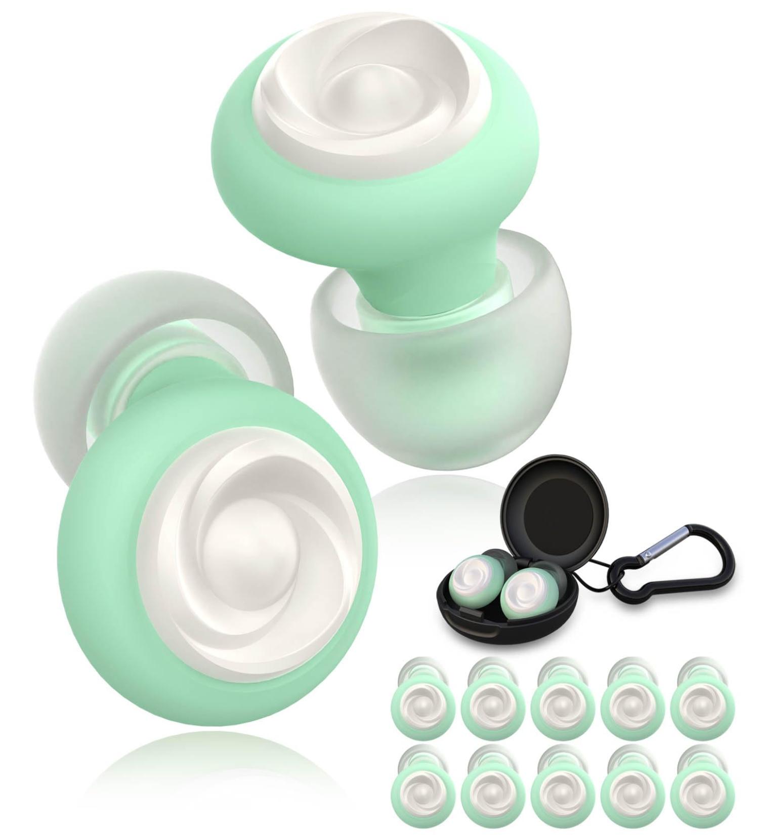 5 Pairs Beinkap Reusable Ear Plugs for Sleeping - Noise Reduction Hearing Protection for Study Work Concerts & Travel (24dB-33dB Green - Buy Online on GoSupps.com
